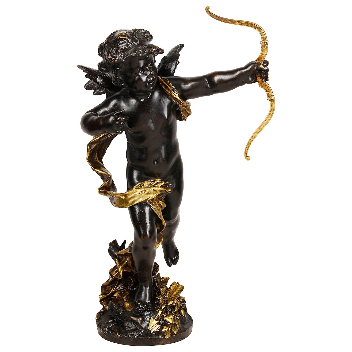 19th Century Bronze Eros, by Aug. Moreau For Sale