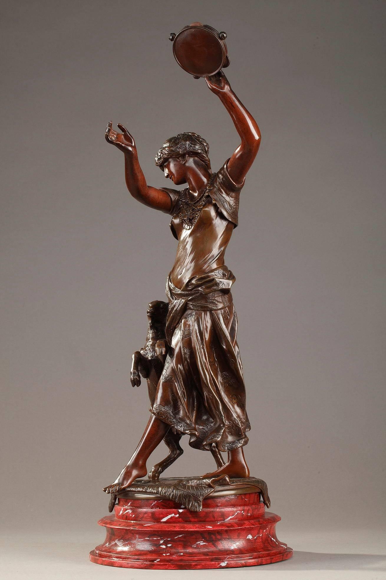 Romantique 19e siècle Bronze Esmeralda d'après Édouard Houssin:: 1847-1919