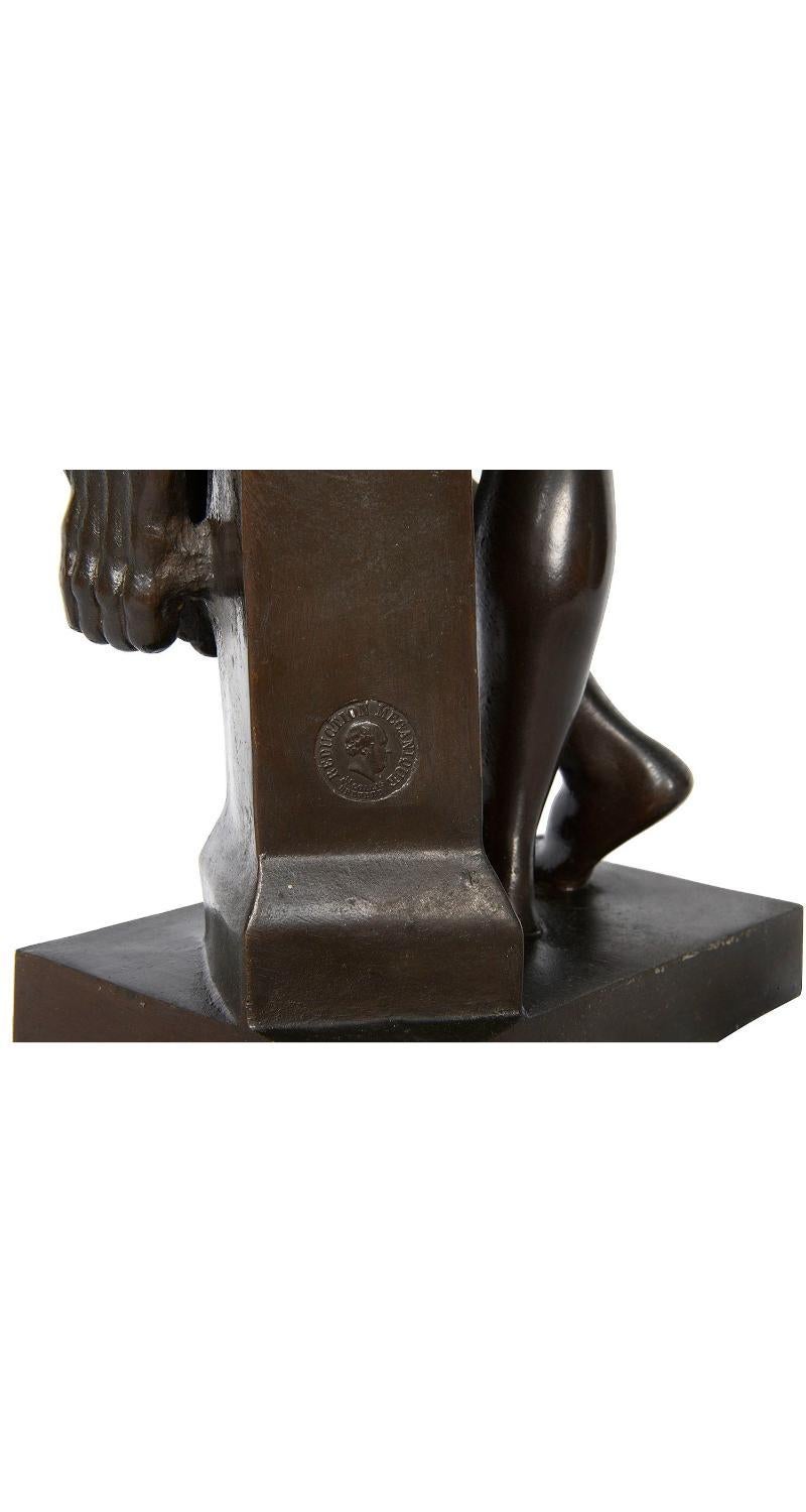 19th Century Bronze Faun playing a flute. For Sale 2