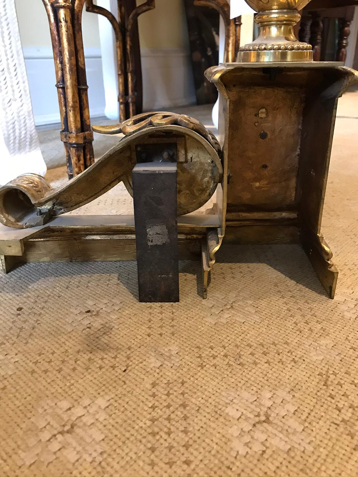 19th Century Bronze Fender with Urn Chenets 9