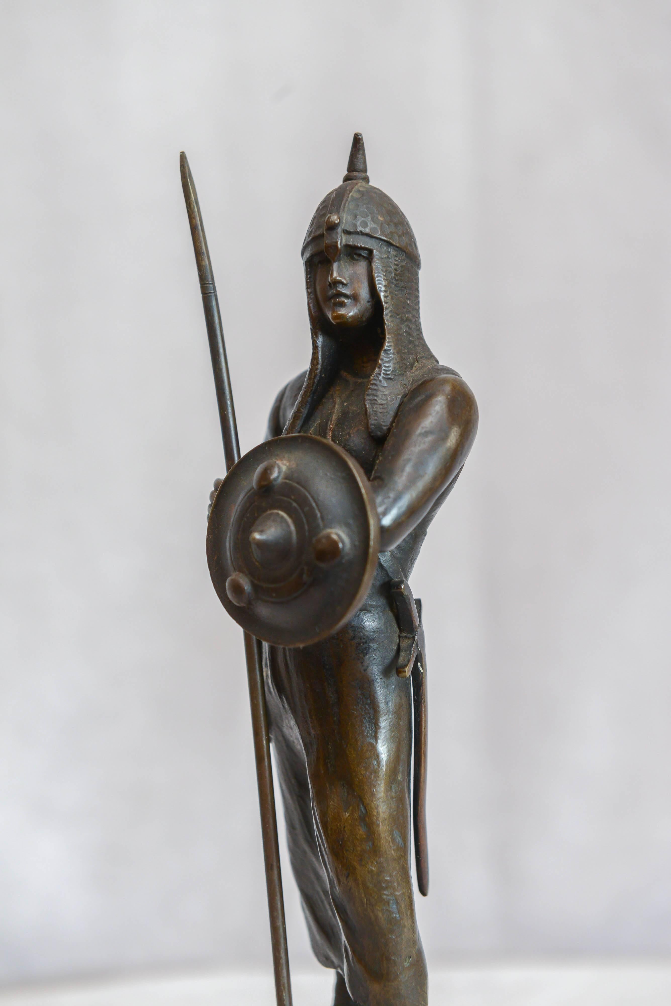 19th Century Bronze Figure of a Warrior 4