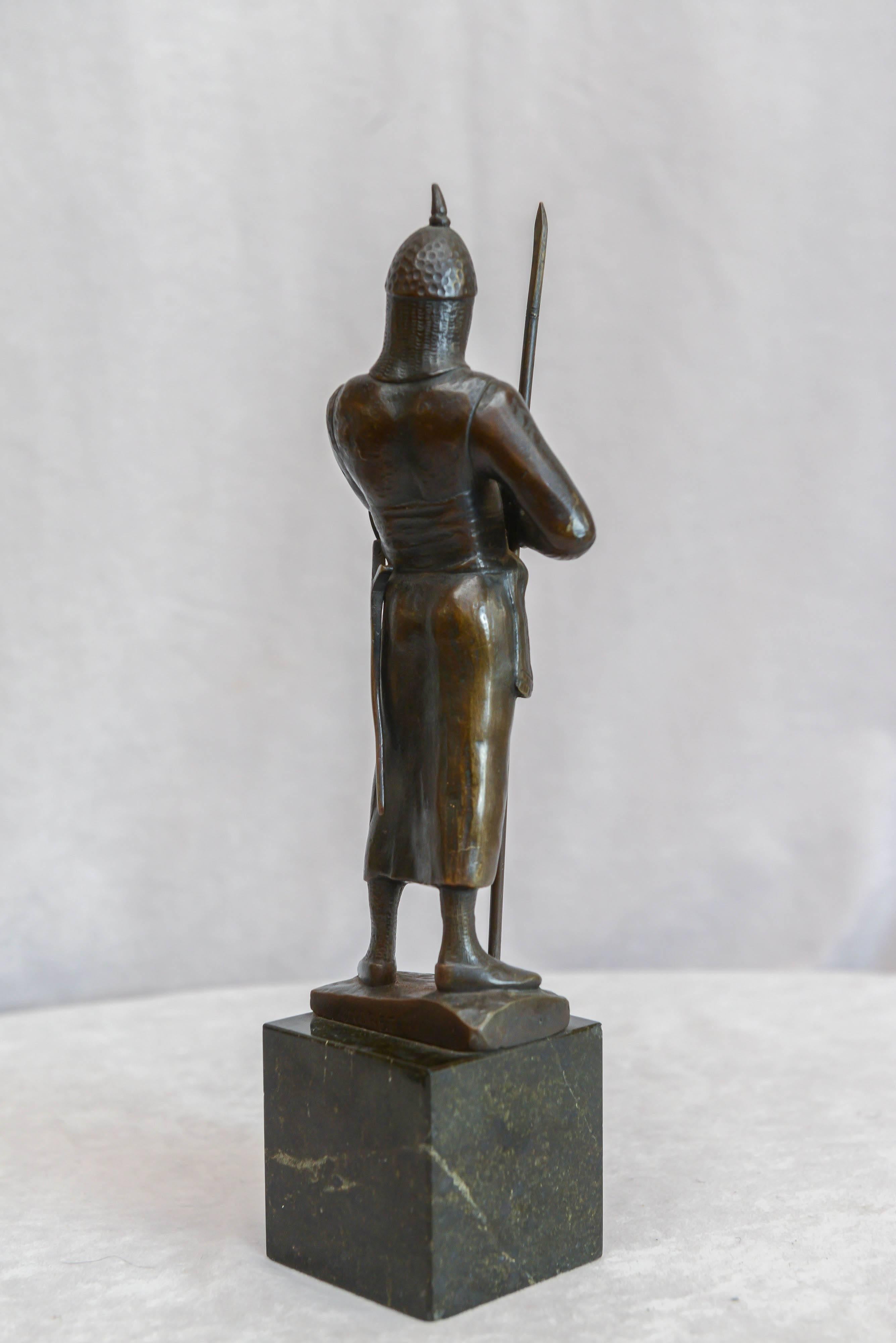 19th Century Bronze Figure of a Warrior In Excellent Condition In Petaluma, CA