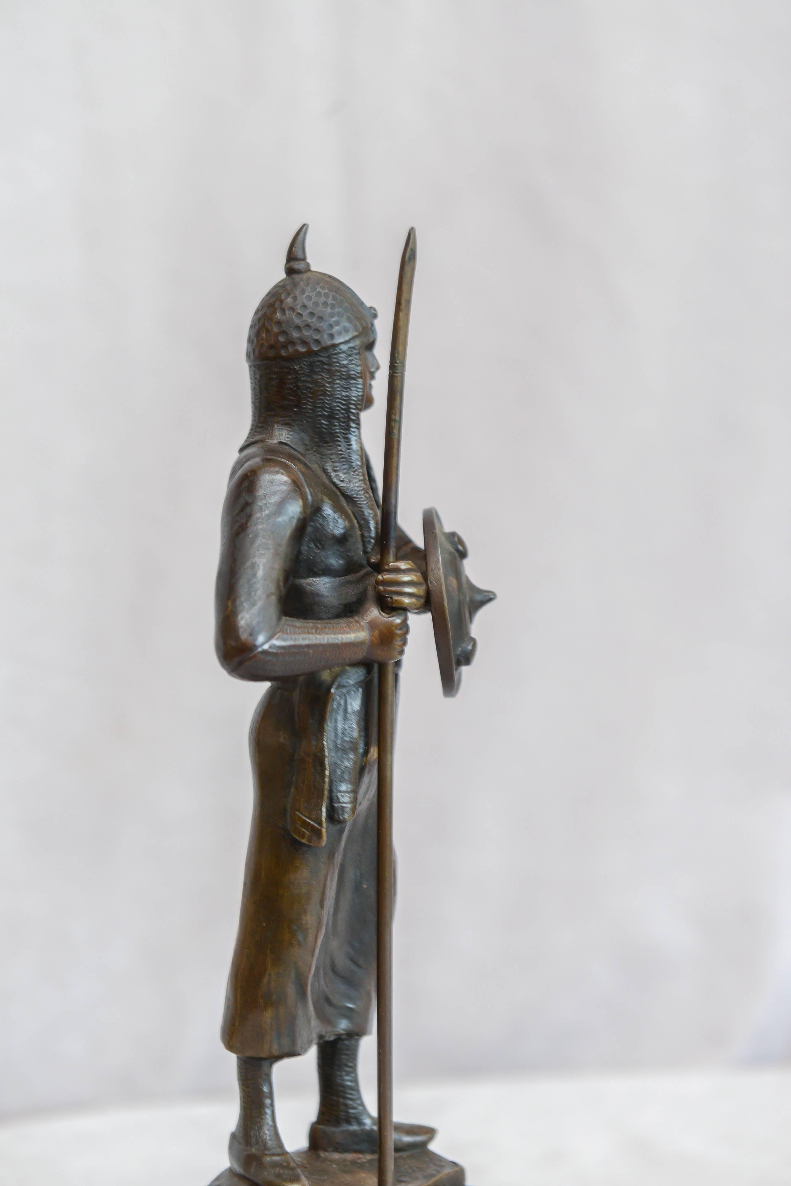 19th Century Bronze Figure of a Warrior 3