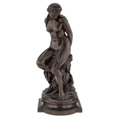 Bronzefigur der Andromeda aus dem 19. Jahrhundert, Alexandre-Pierre Schoenewerk, 1820-1885