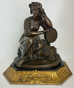 19th Century Bronze Figure of "Bacchante with Tambourine" by Charles Cumberworth