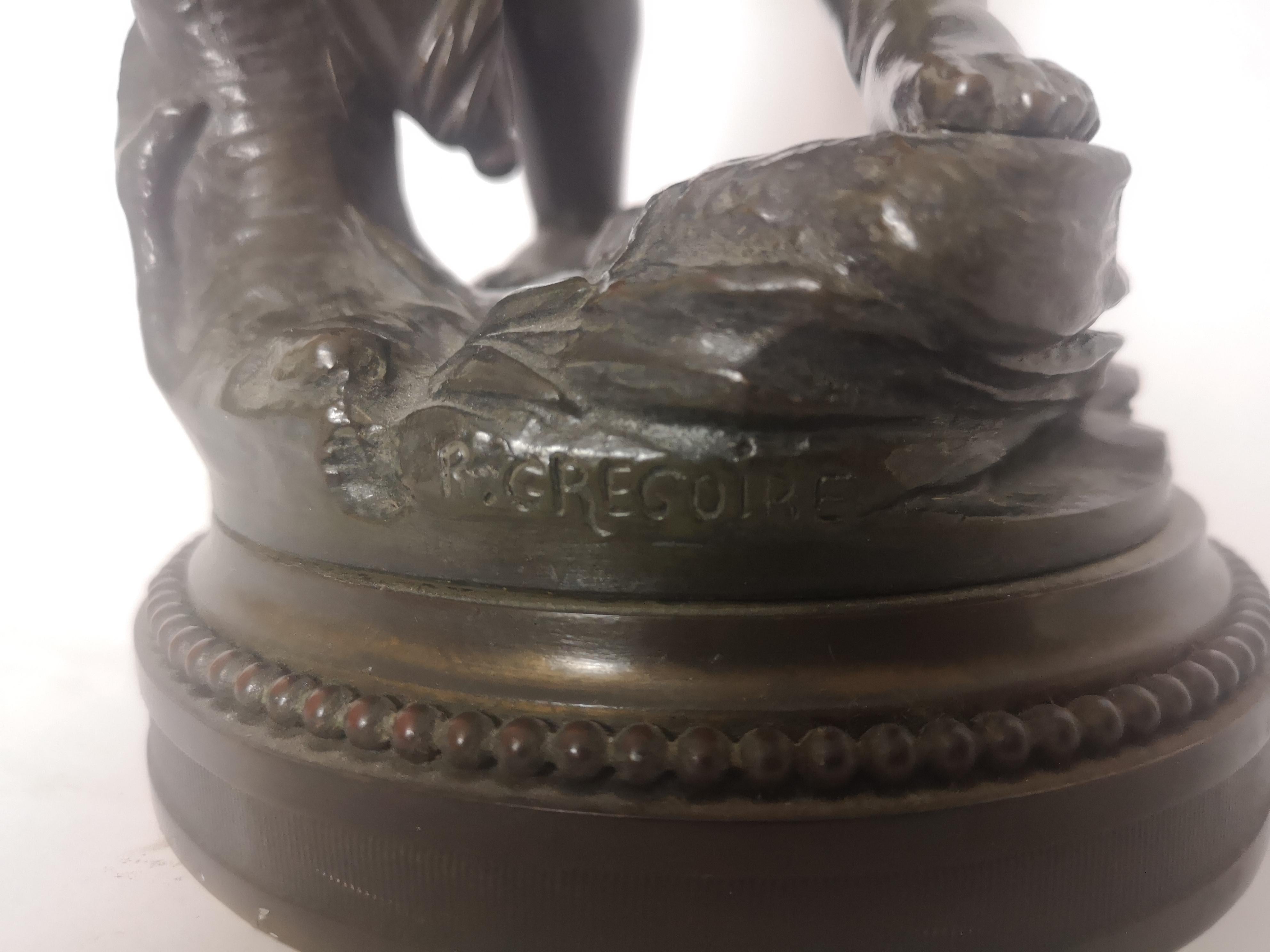 19th Century Bronze Figure of Cupid by L. Gregoire For Sale 6