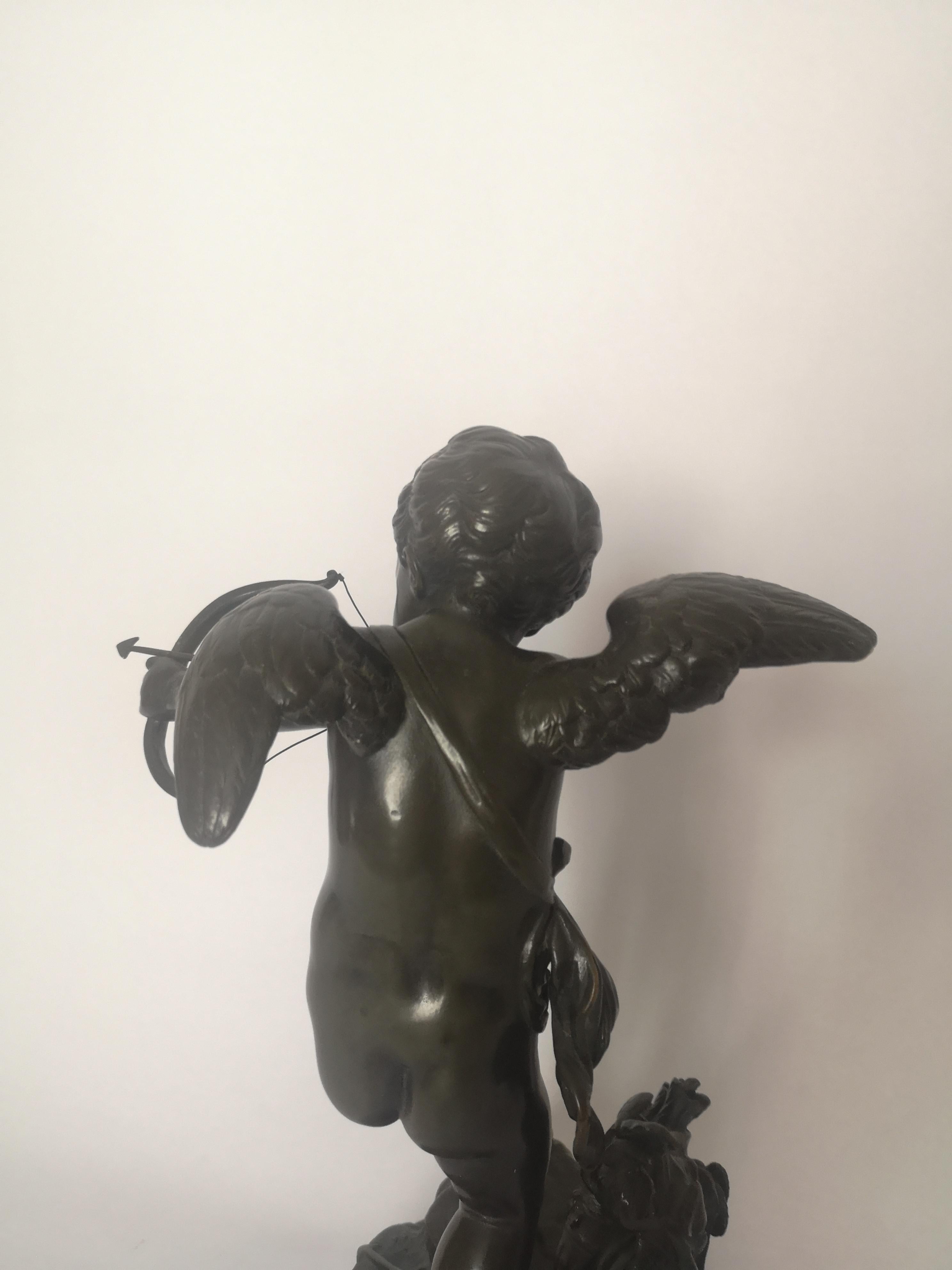 19th Century Bronze Figure of Cupid by L. Gregoire For Sale 1