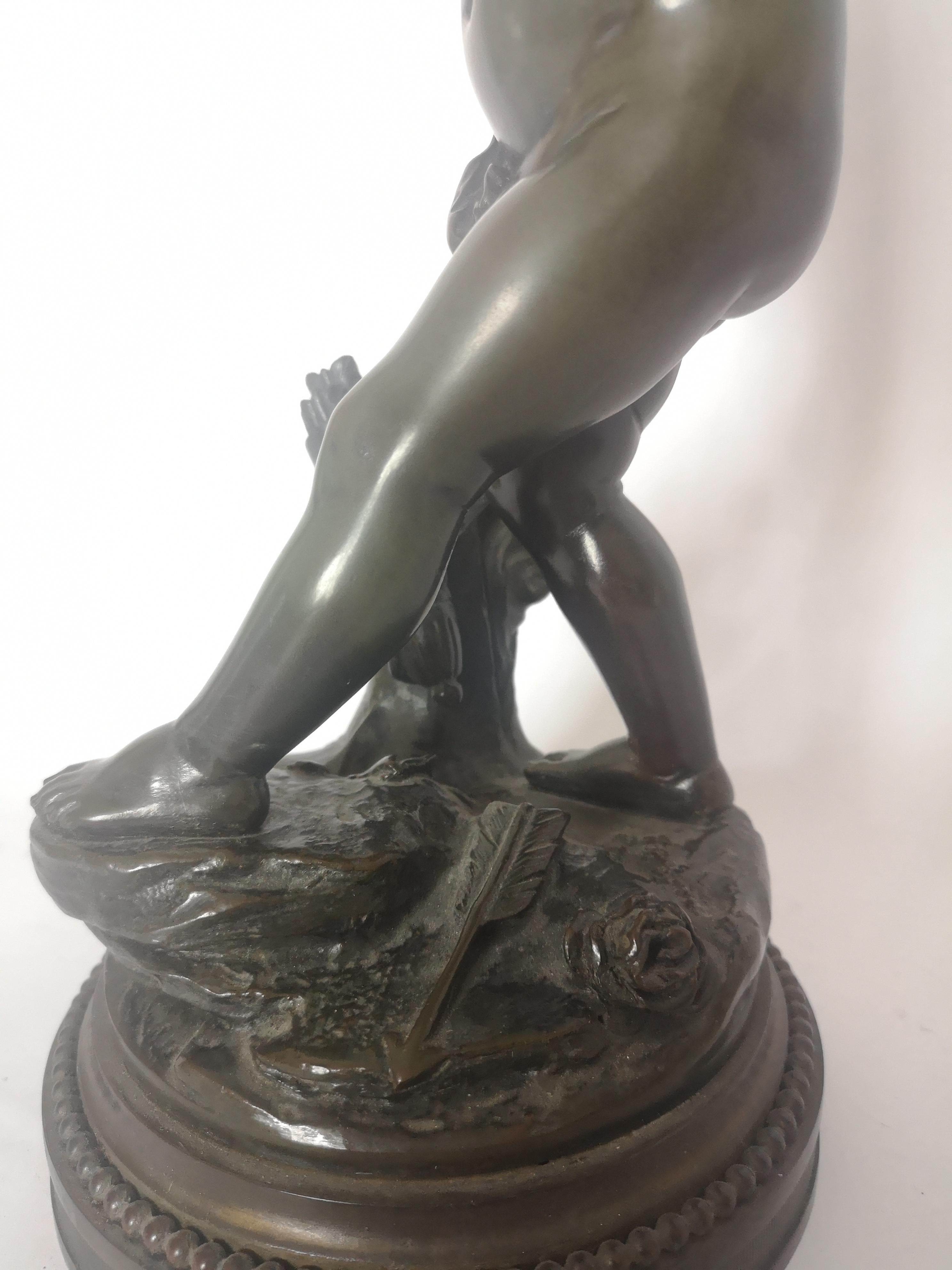 19th Century Bronze Figure of Cupid by L. Gregoire For Sale 4