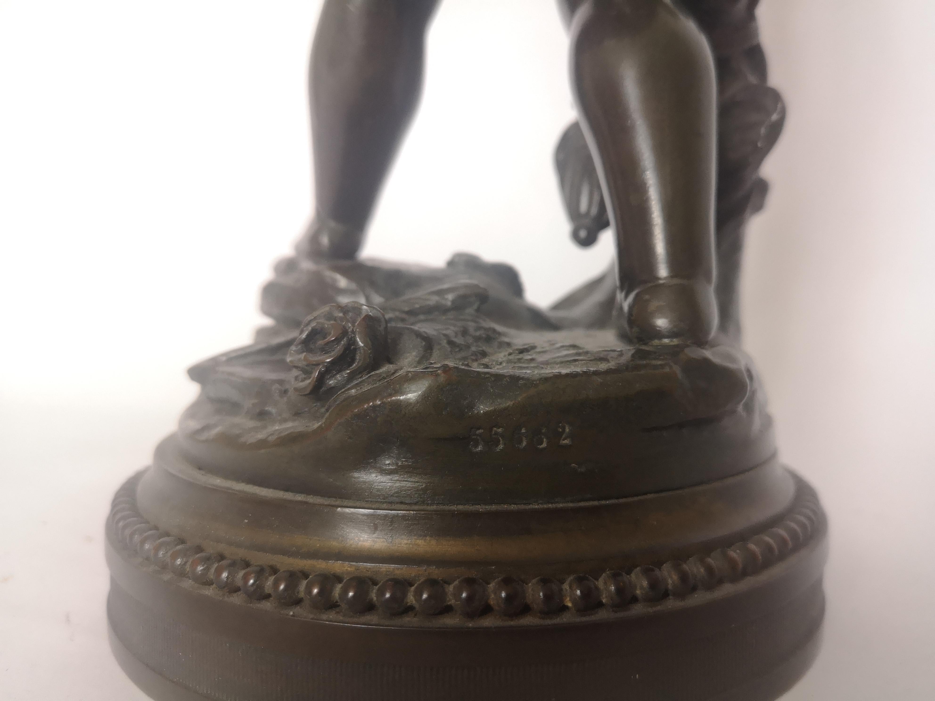 19th Century Bronze Figure of Cupid by L. Gregoire For Sale 5