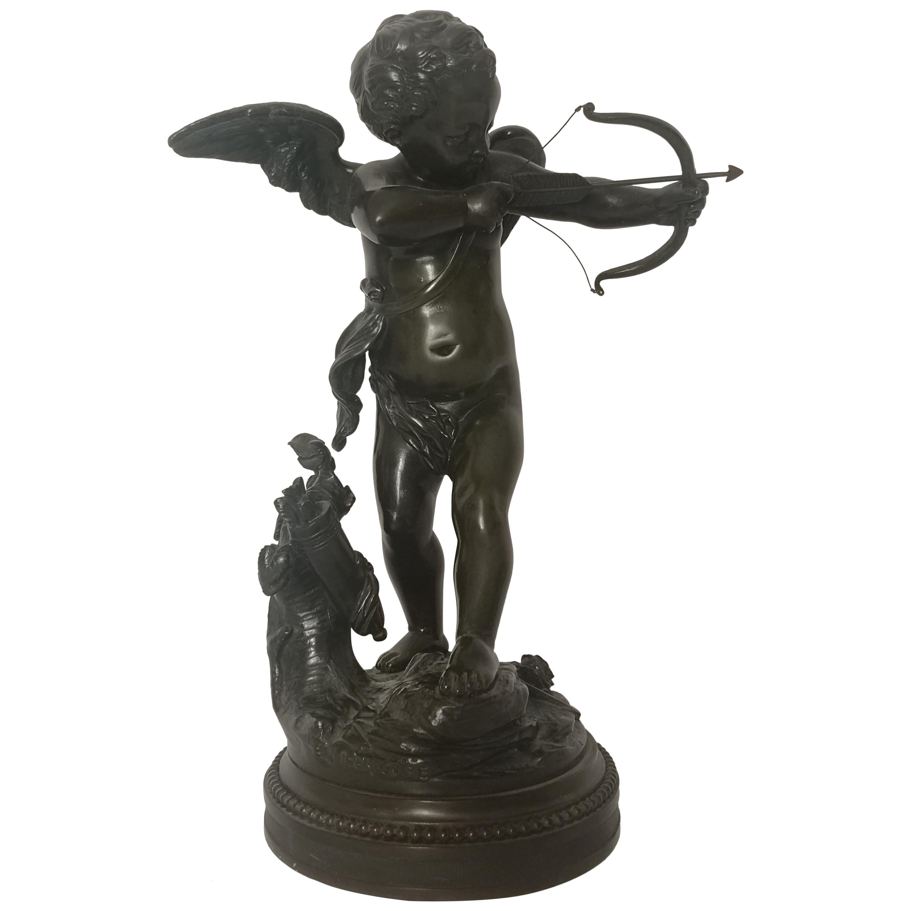 19th Century Bronze Figure of Cupid by L. Gregoire For Sale