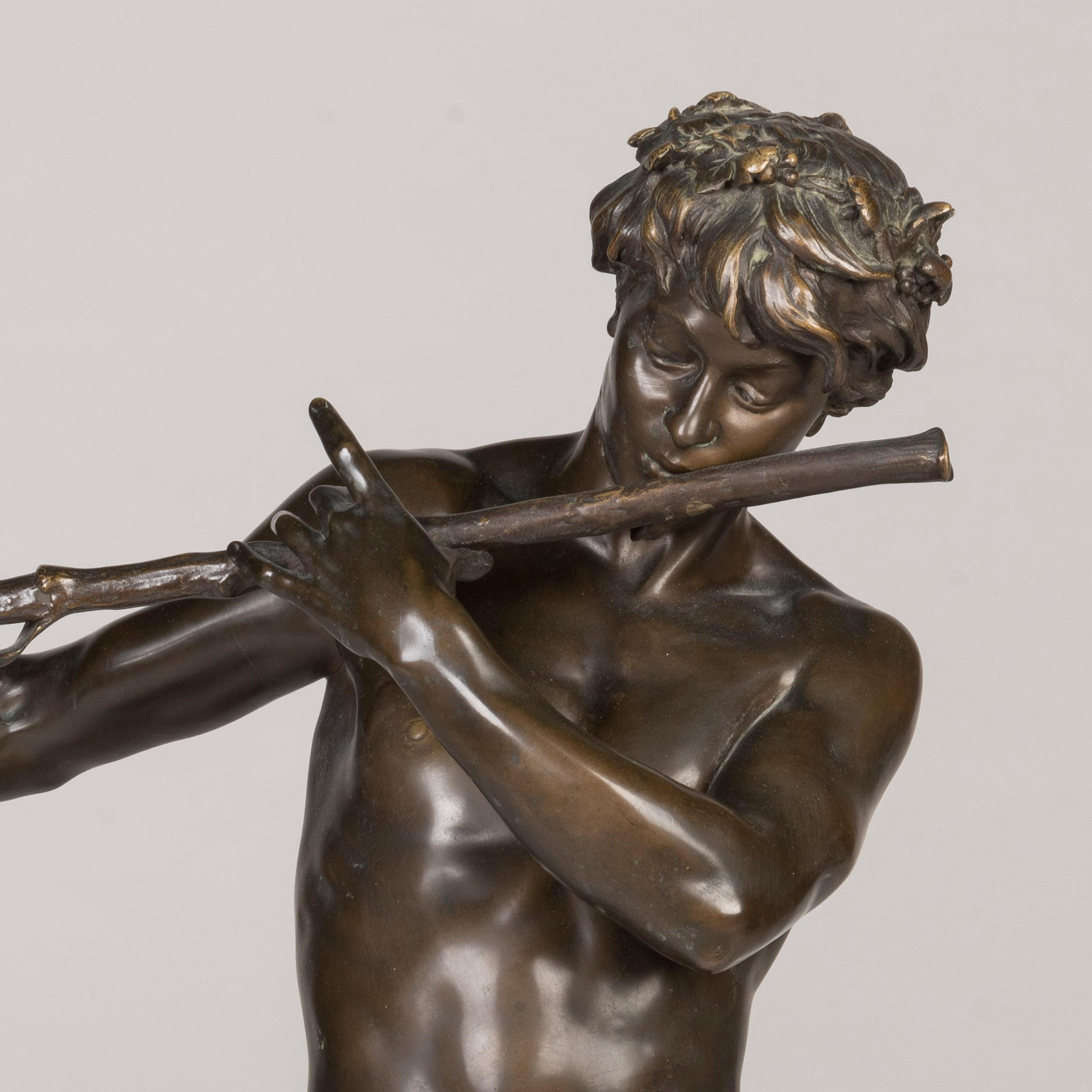 20th Century 19th Century Bronze Figure of L'Improvisateur by Felix Charpentier For Sale
