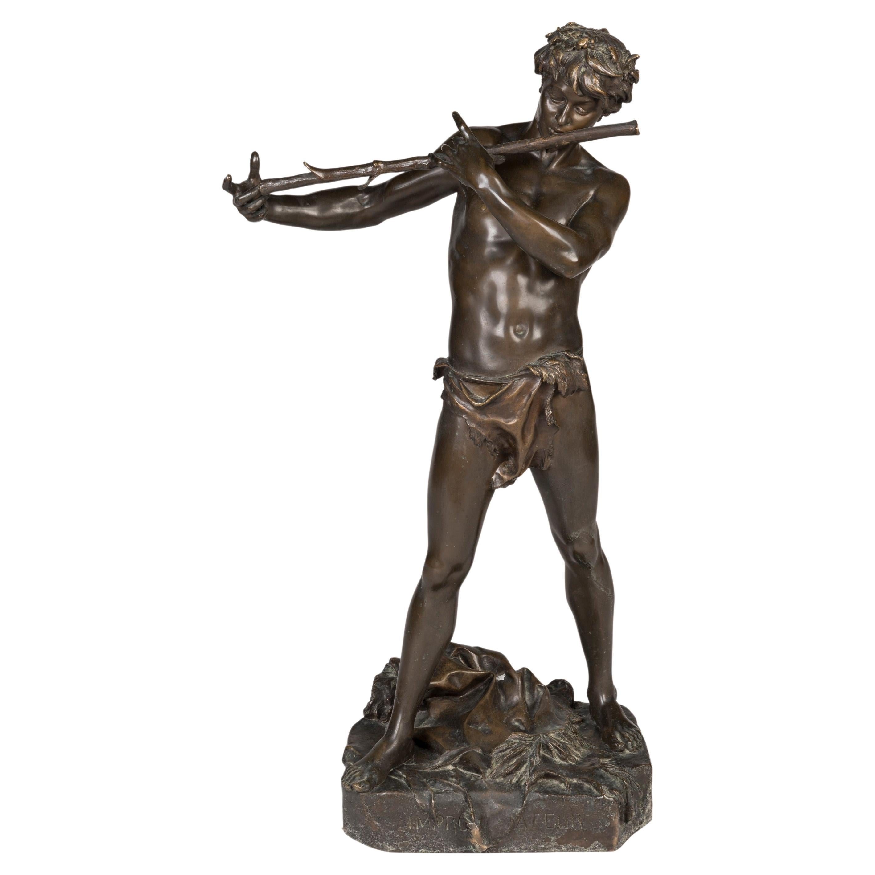 19th Century Bronze Figure of L'Improvisateur by Felix Charpentier For Sale