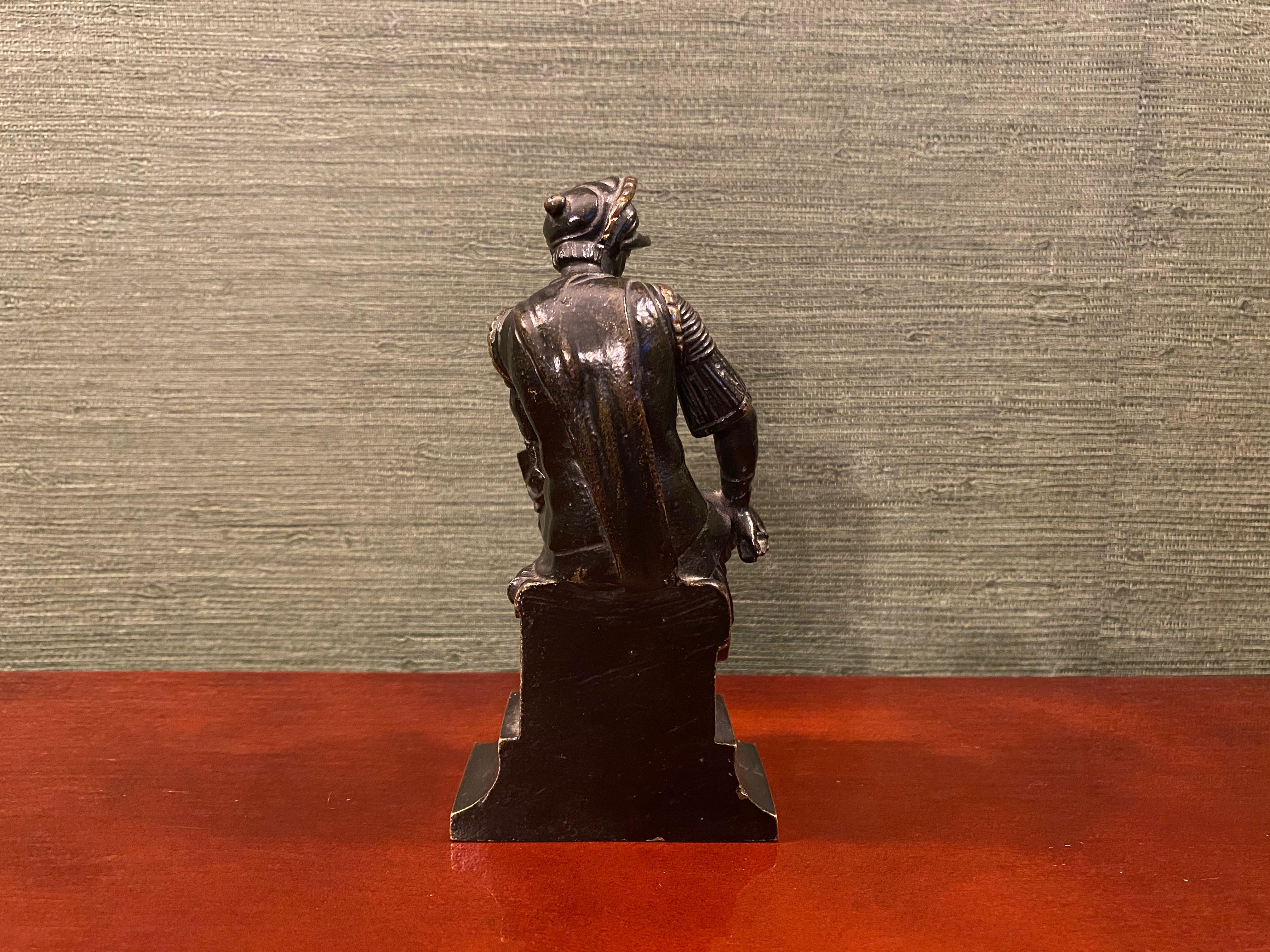 19th Century Bronze Figure of Lorenzo de Medici The Thinker after Michelangelo In Good Condition In London, London