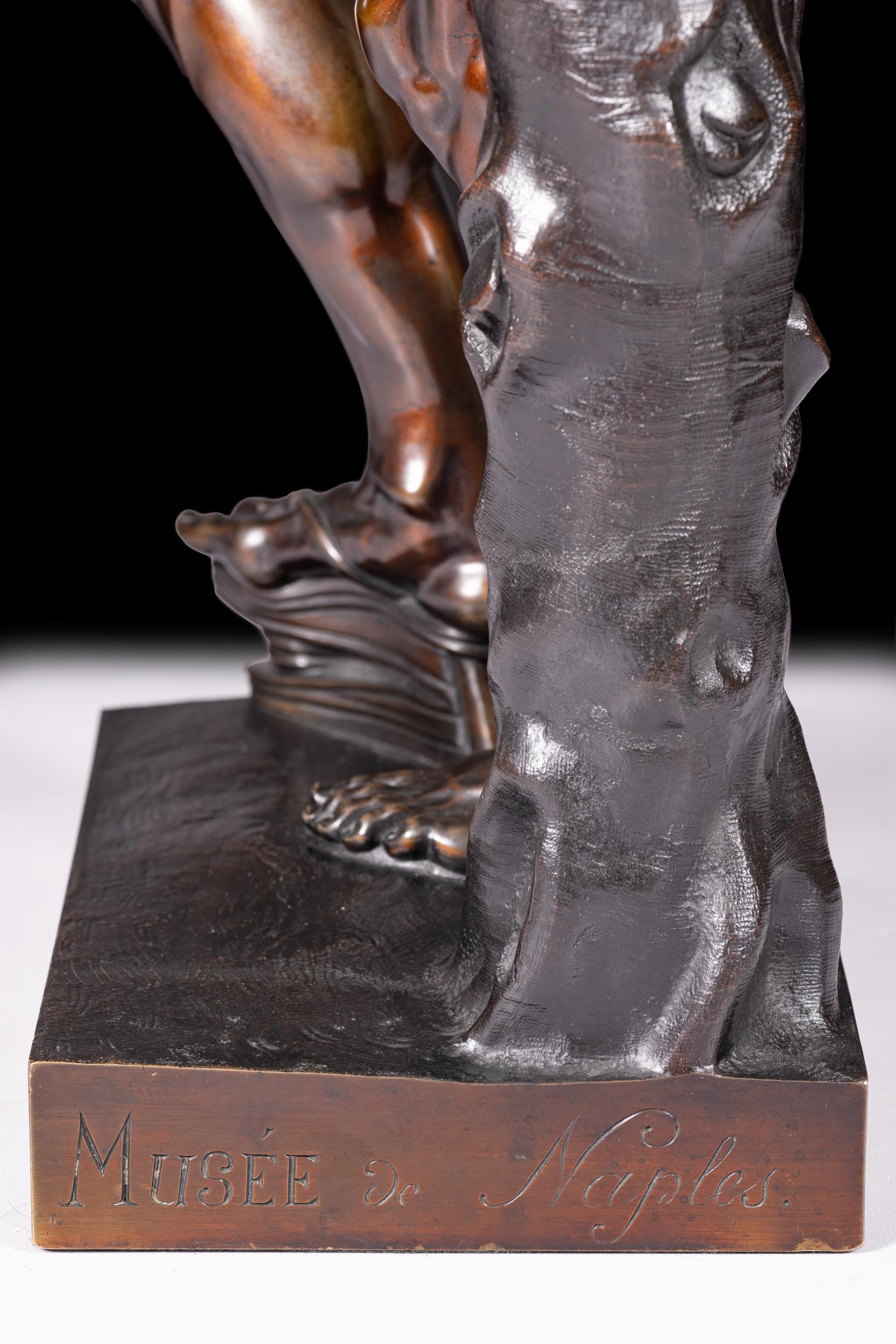 19th Century Bronze Figure of the Dancing Faun With Cymbals, After the Antique In Excellent Condition In Dublin, IE