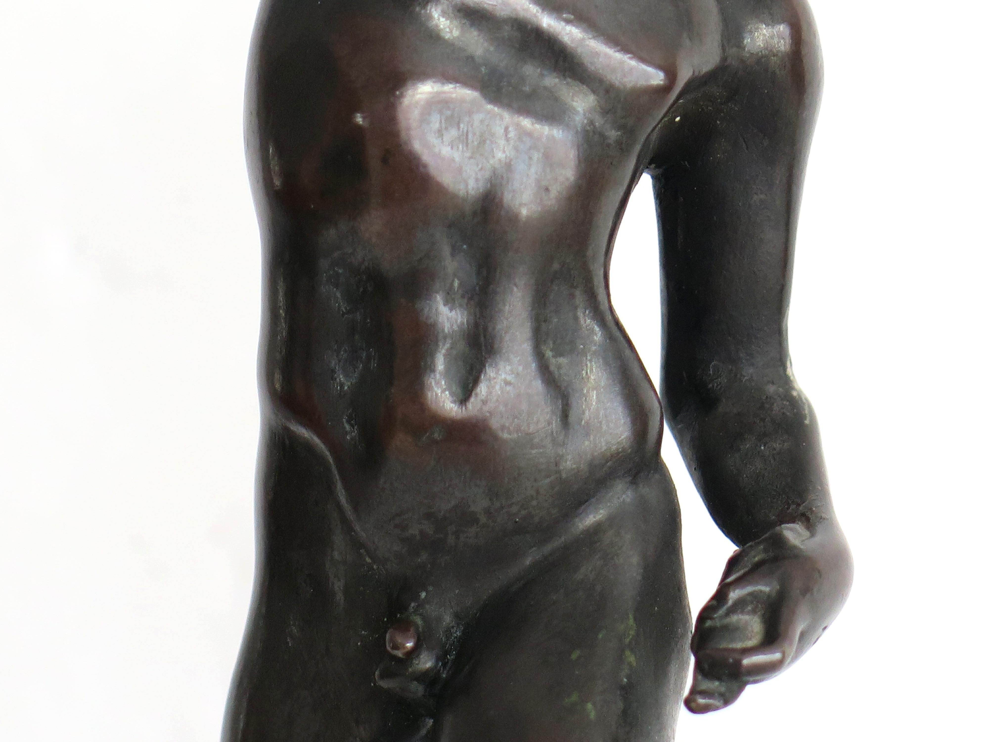 Bronzefigur des Hermes oder des Mercury aus dem 19. Jahrhundert, wahrscheinlich französisch im Zustand „Gut“ im Angebot in Lincoln, Lincolnshire