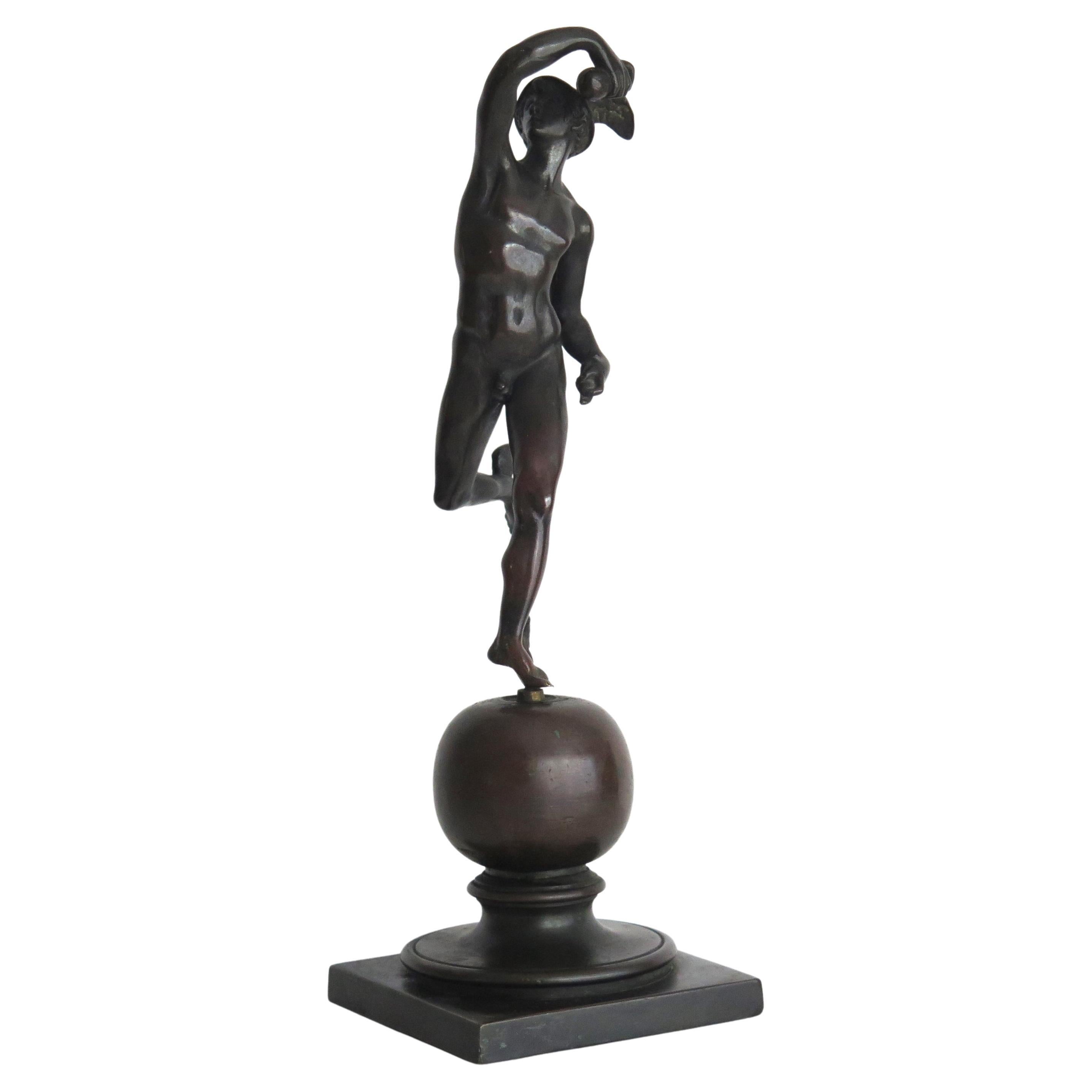 19th Century Bronze Figurine of Hermes or Mercury, Probably French For Sale