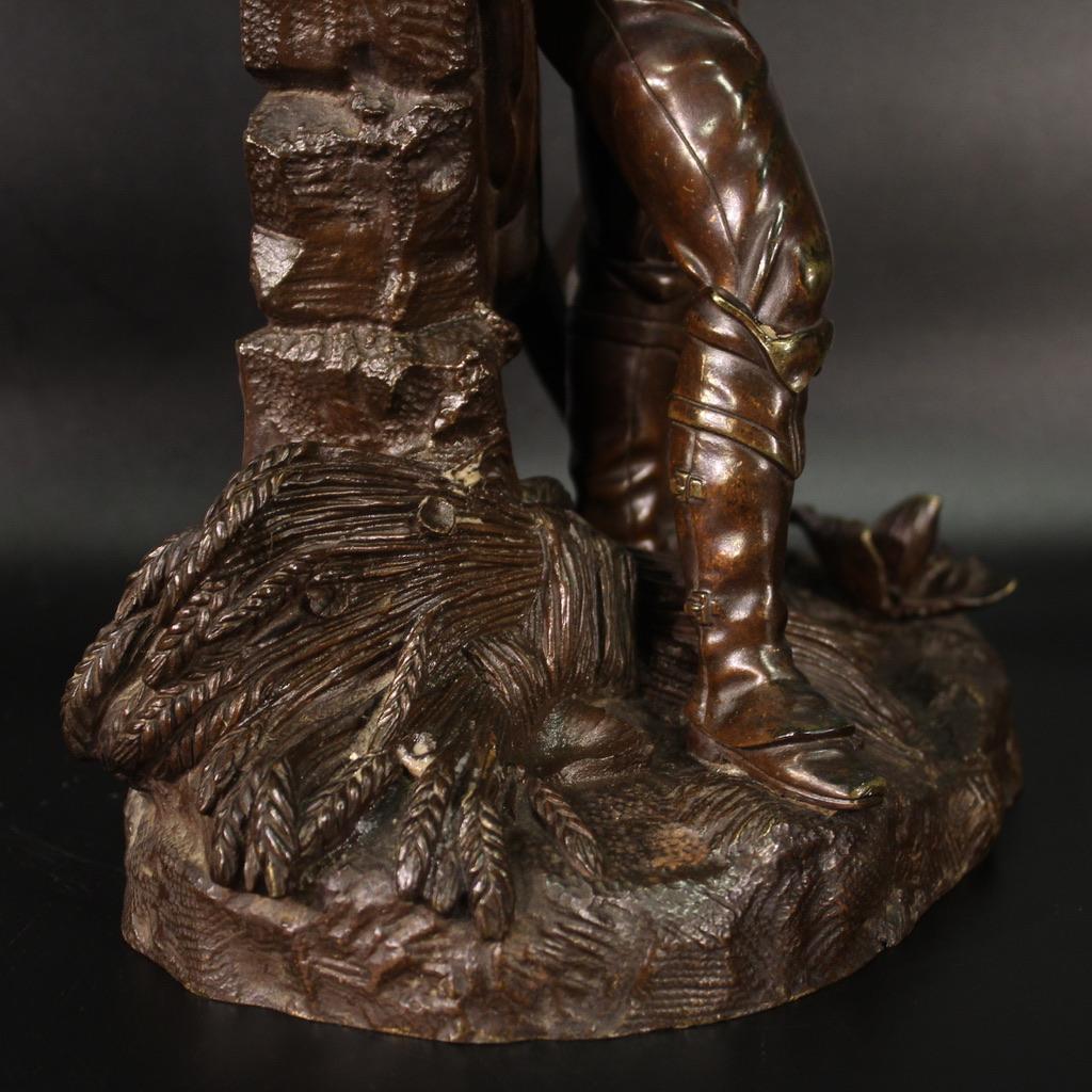 19th Century Bronze French Antique Farmer Sculpture, 1880 For Sale 2