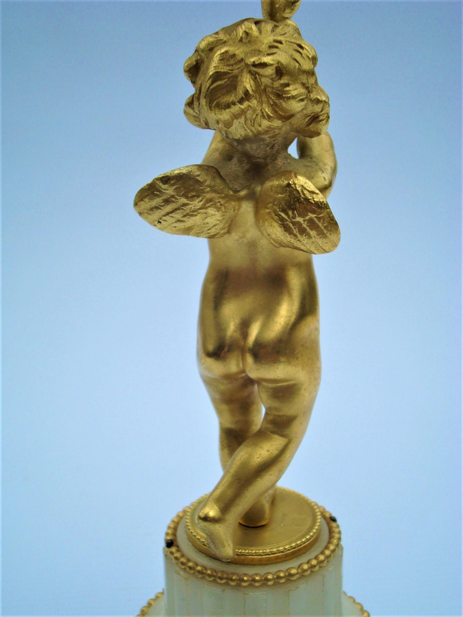 Candelabros figurados de querubines de dos brazos, bronce dorado, siglo XIX, F. Linke en venta 7