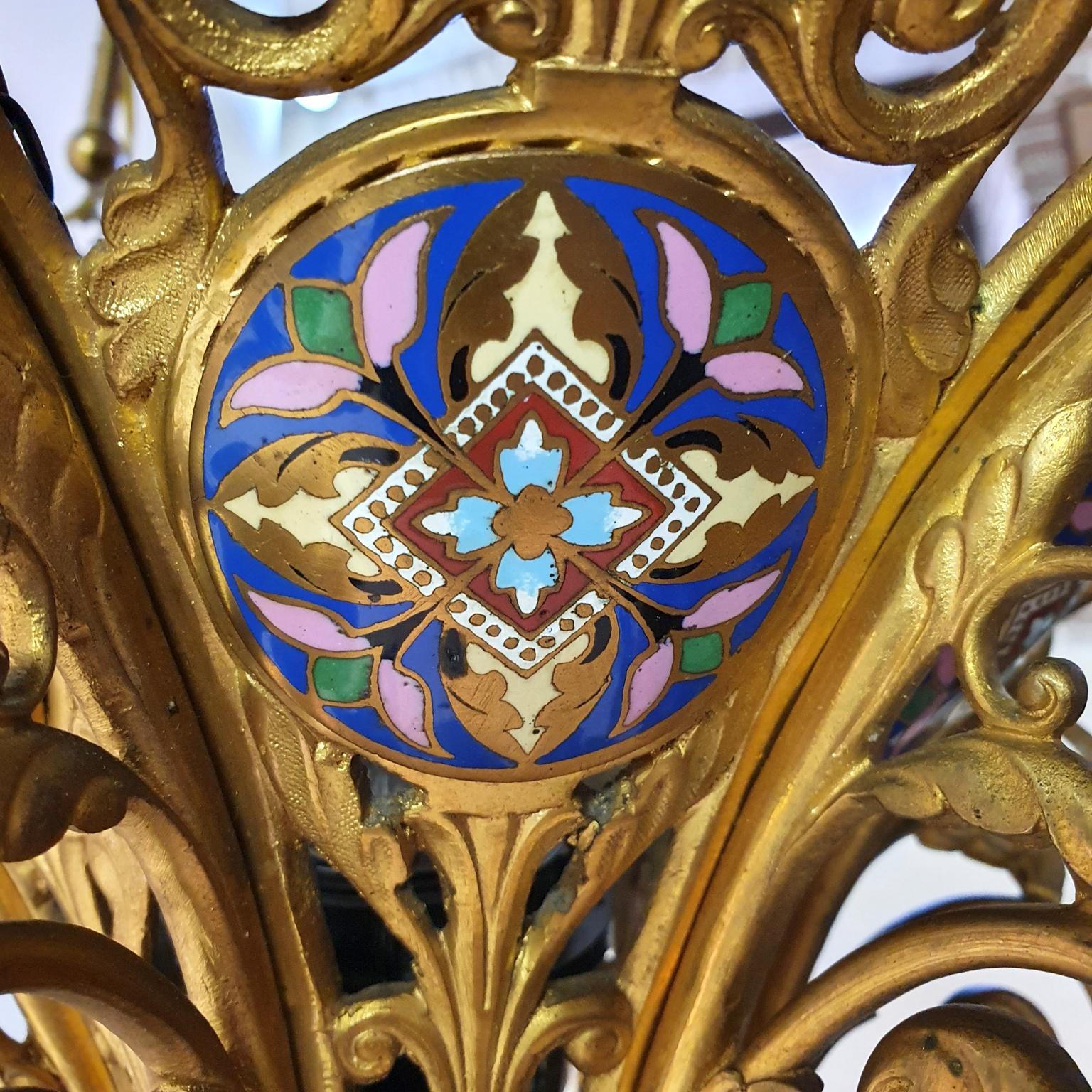 19th Century Bronze Gothic Chandelier 4