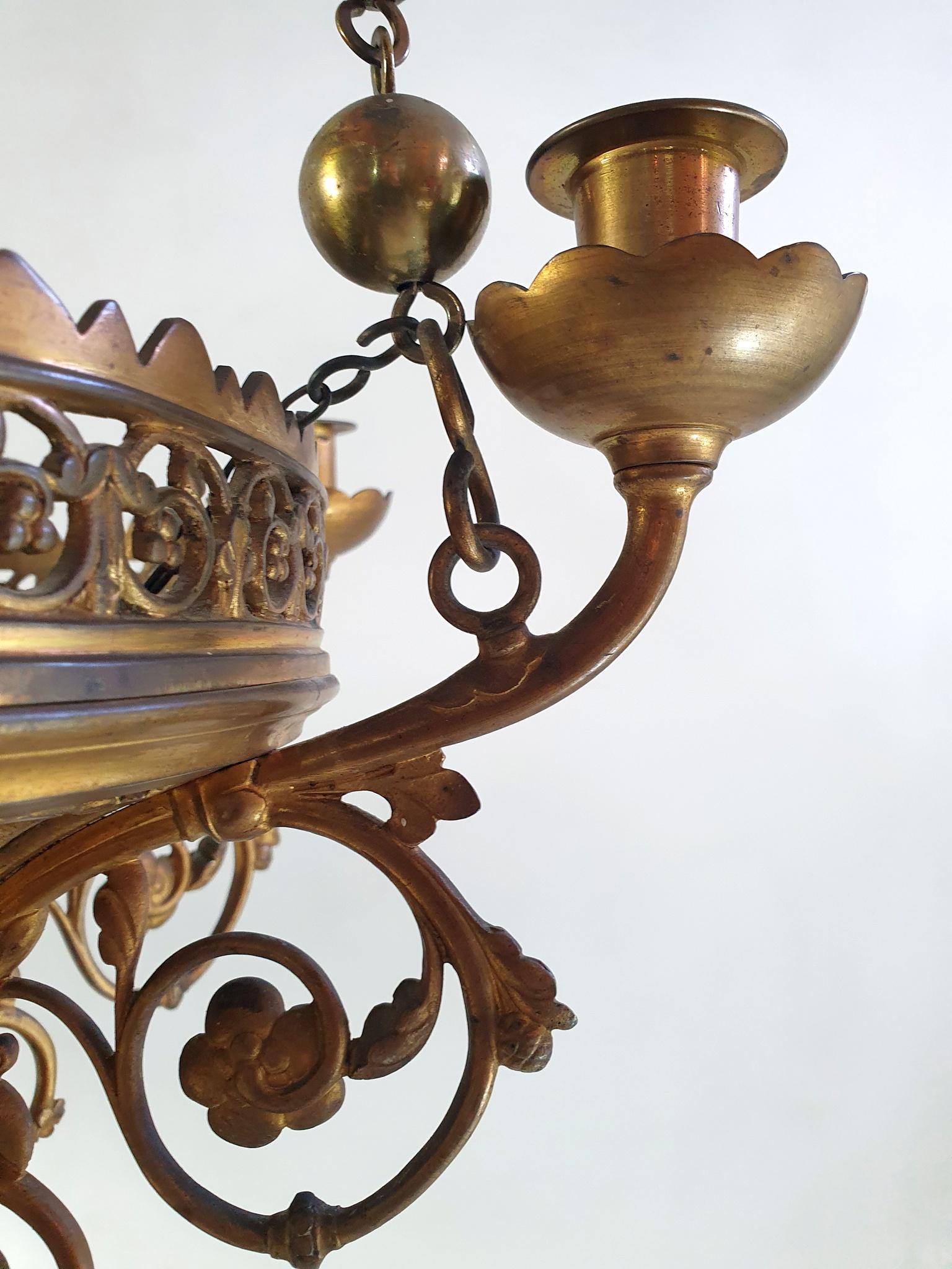 Late 19th Century 19th Century Bronze Gothic Chandelier