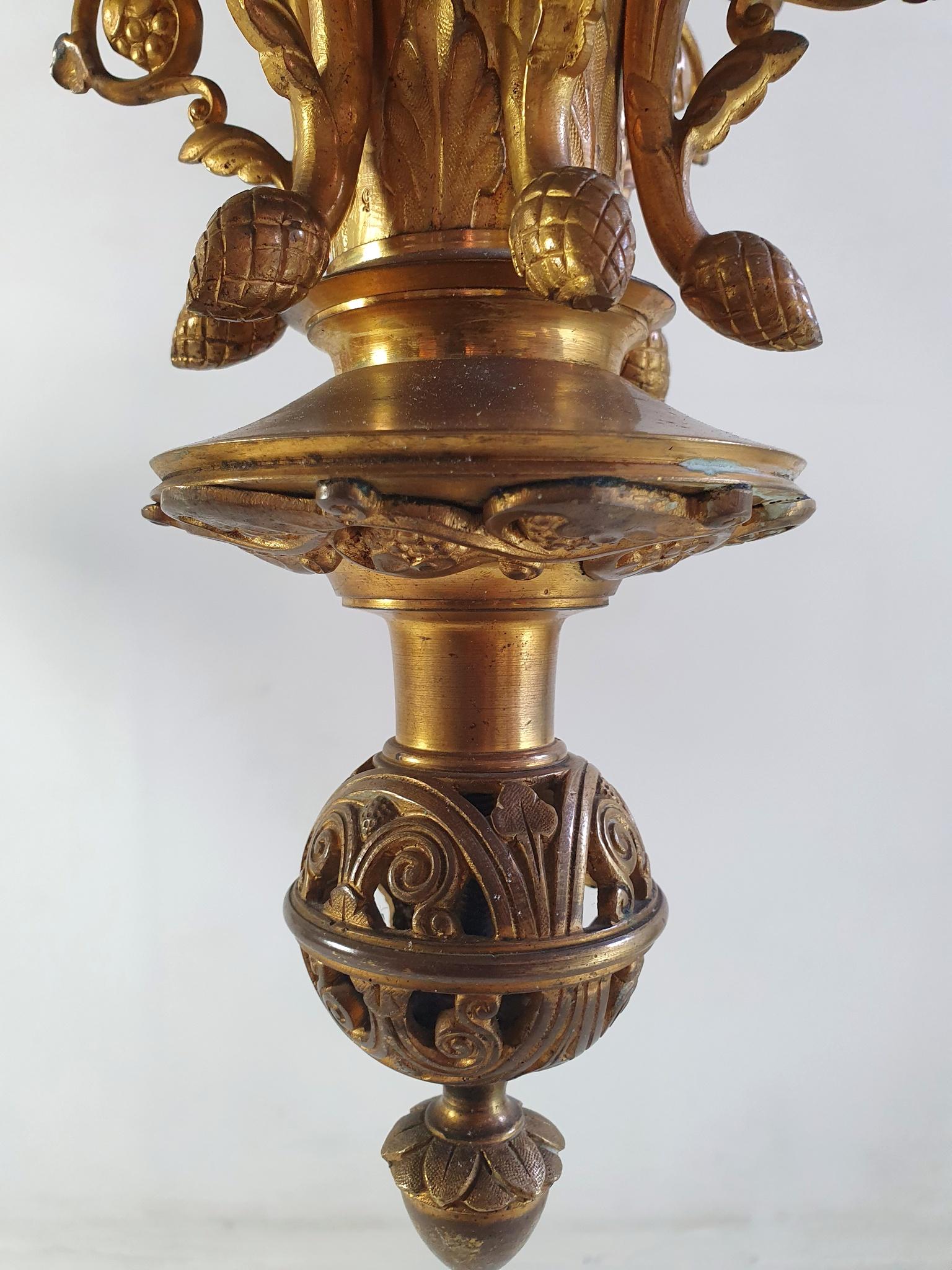 19th Century Bronze Gothic Chandelier 1