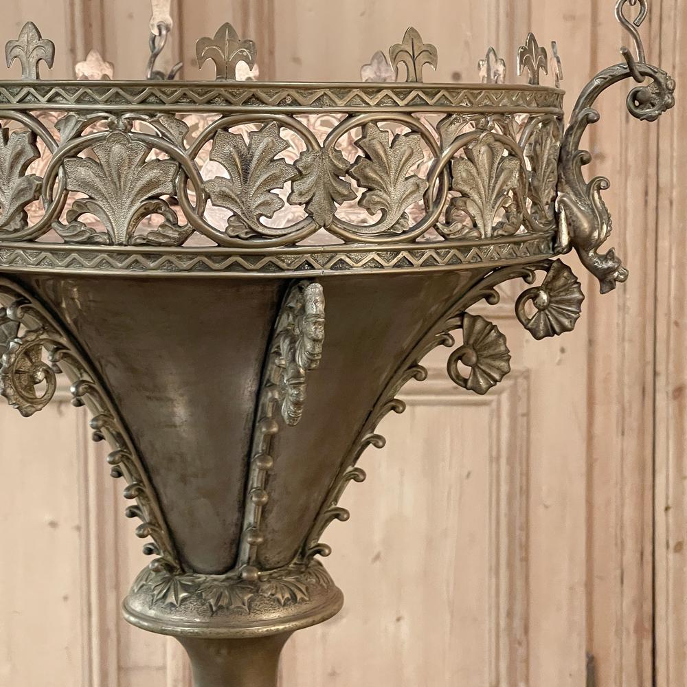 19th Century Bronze Gothic Chandelier For Sale 2