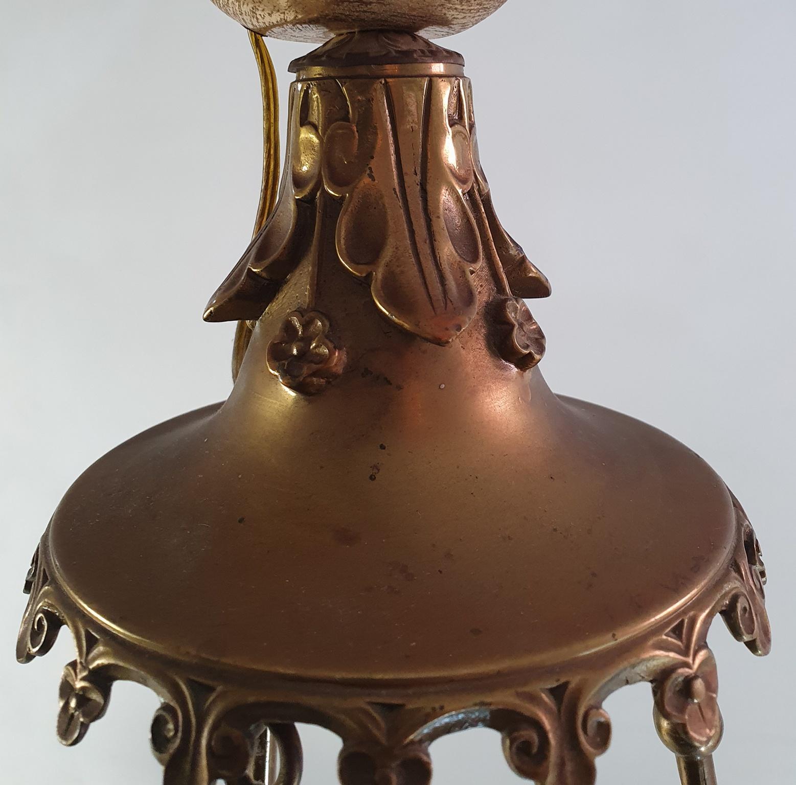 19th Century Bronze Gothic Chandelier 3