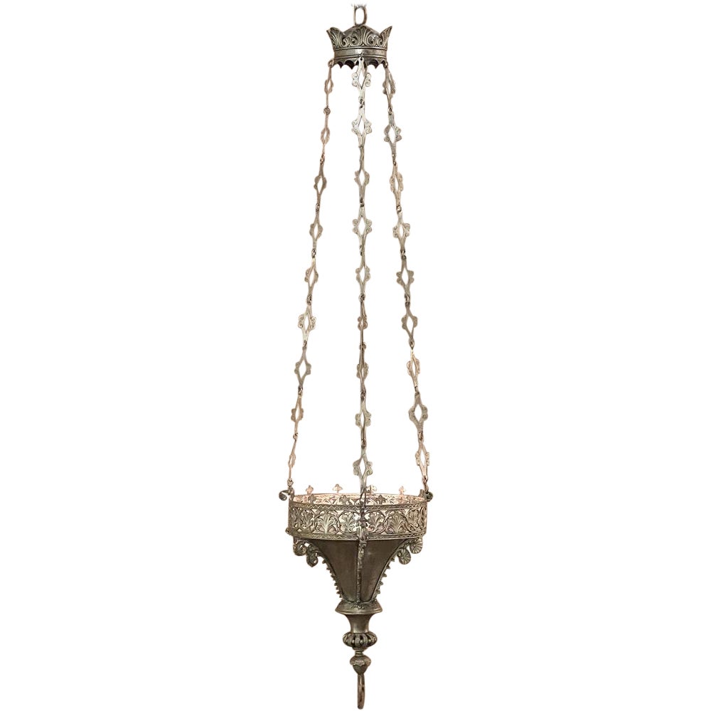 19th Century Bronze Gothic Chandelier