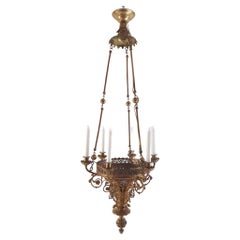 19th Century Bronze Gothic Chandelier