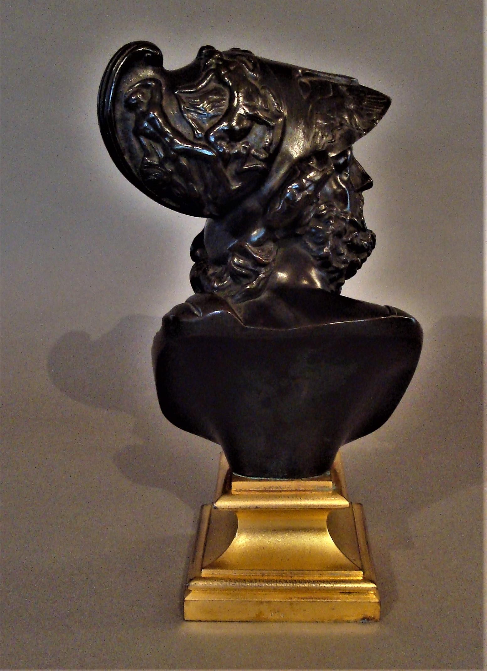 19th Century Bronze Grand Tour Bust of Ajax In Good Condition In Moreton-in-Marsh, Gloucestershire