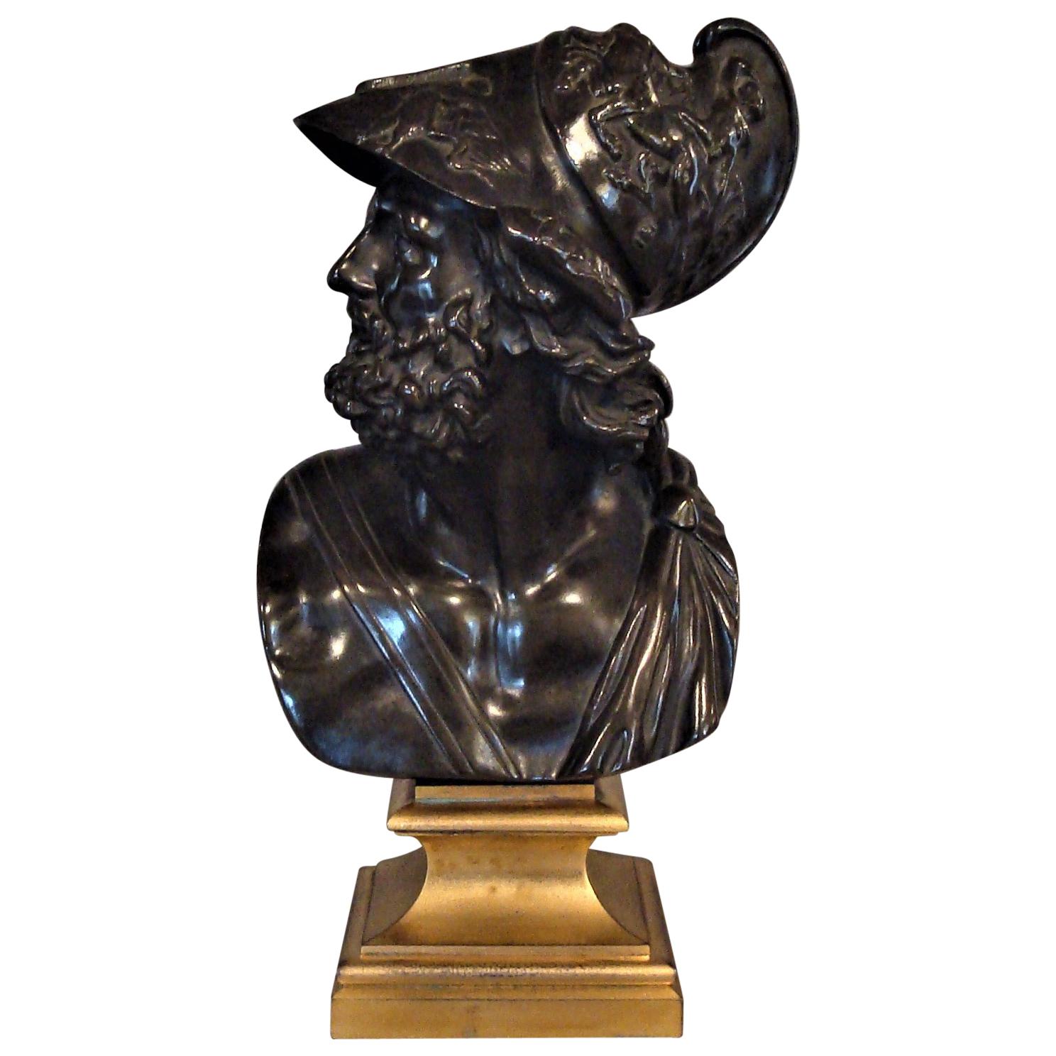 19th Century Bronze Grand Tour Bust of Ajax