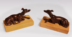 19th Century Bronze Greyhounds