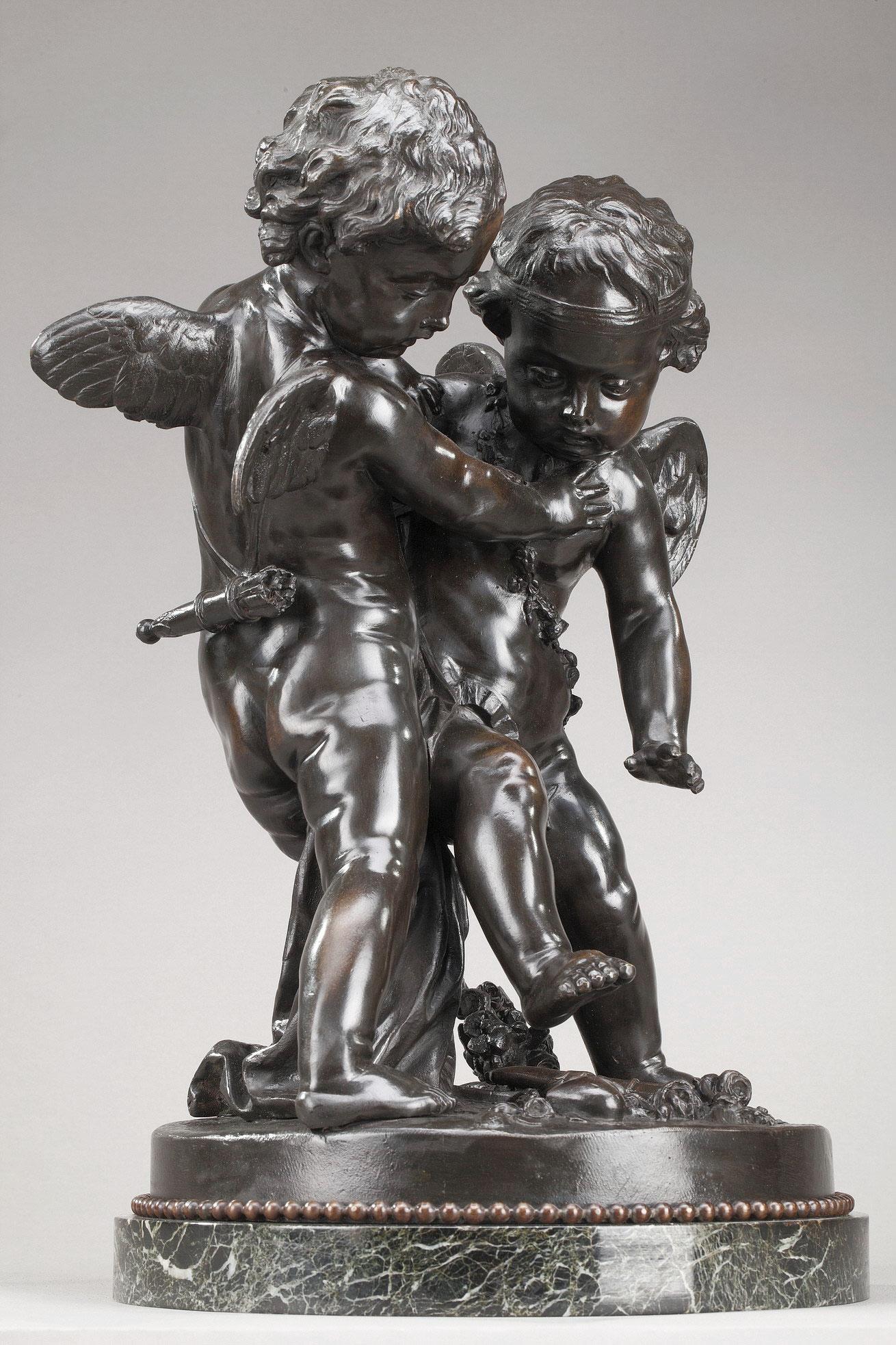 Louis XVI 19th Century Bronze Group After Falconet For Sale