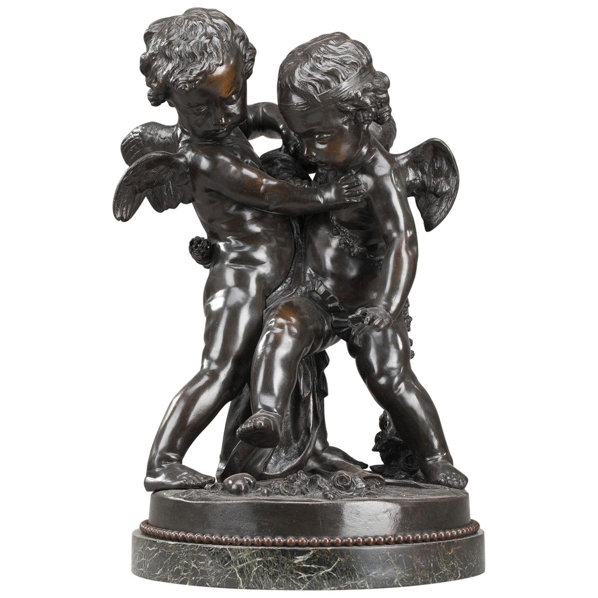 19th Century Bronze Group After Falconet