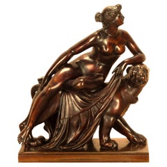 Grupo de bronce del siglo XIX "Ariadna y la pantera