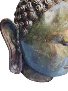19th Century Bronze Head of Buddha