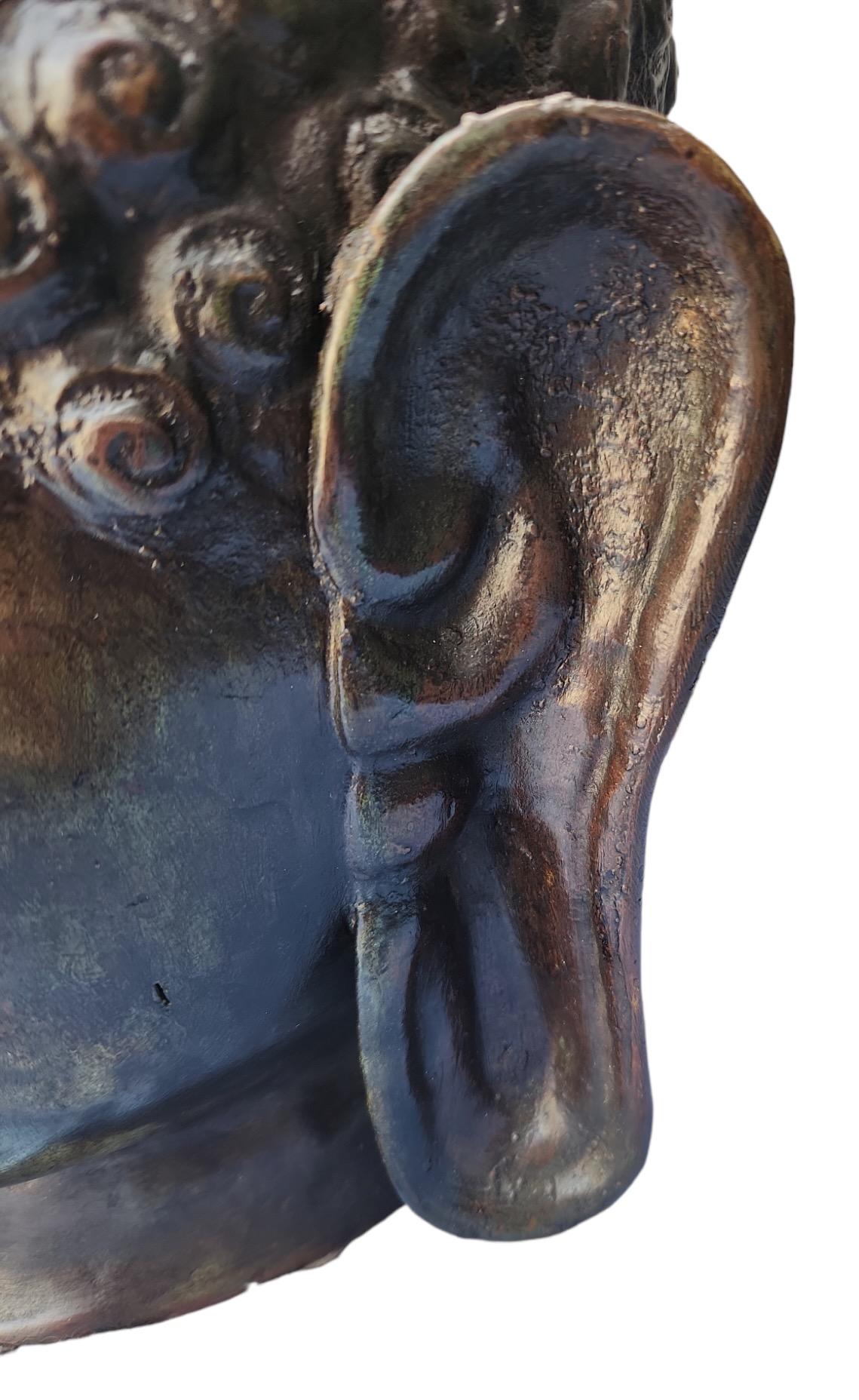 Bronzekopf eines Buddha aus dem 19. Jahrhundert  im Angebot 1