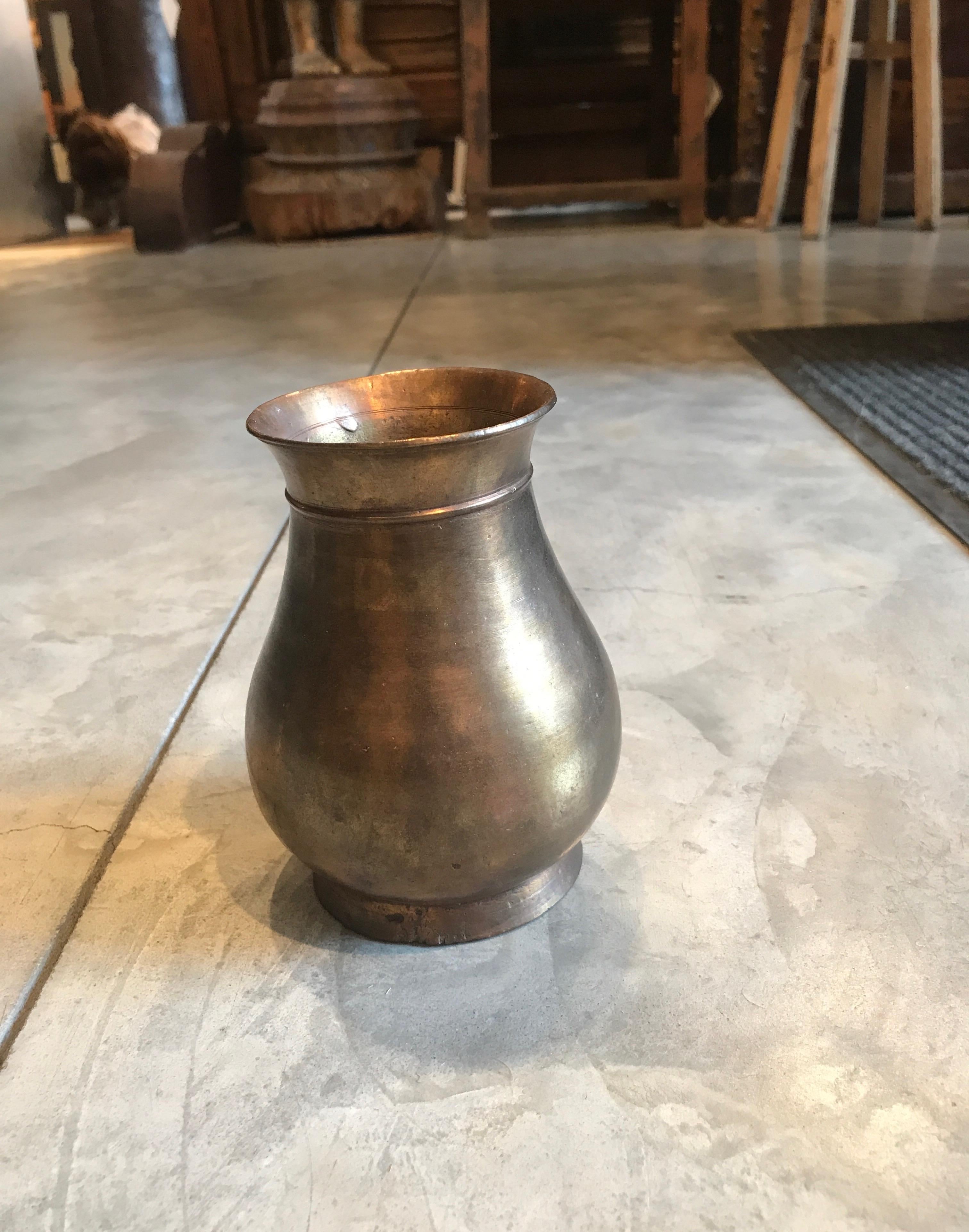 Nepalese 19th Century Bronze Holy Water Container, from Nepal