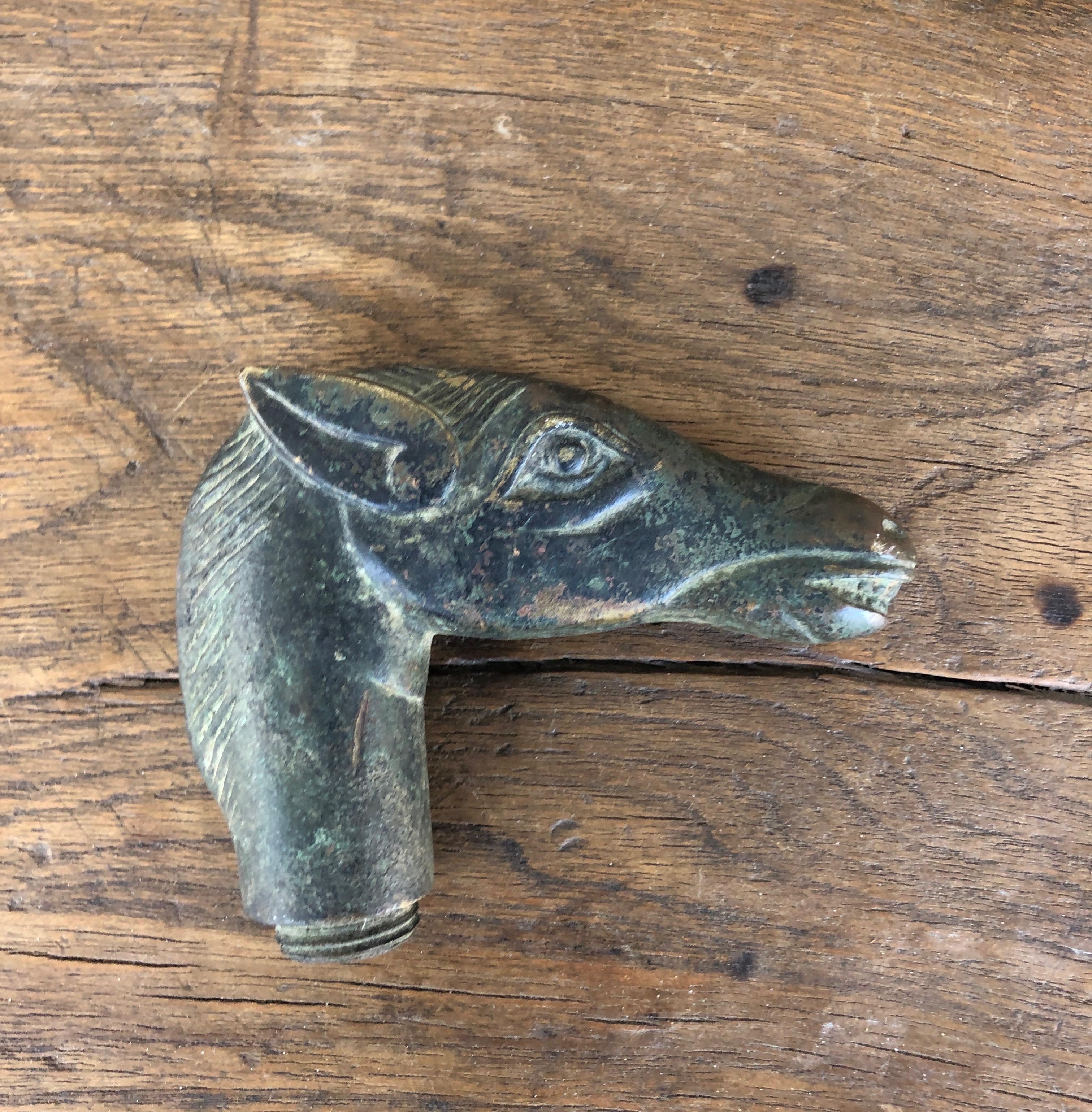 19th Century Bronze Horse Cane Handle For Sale 1