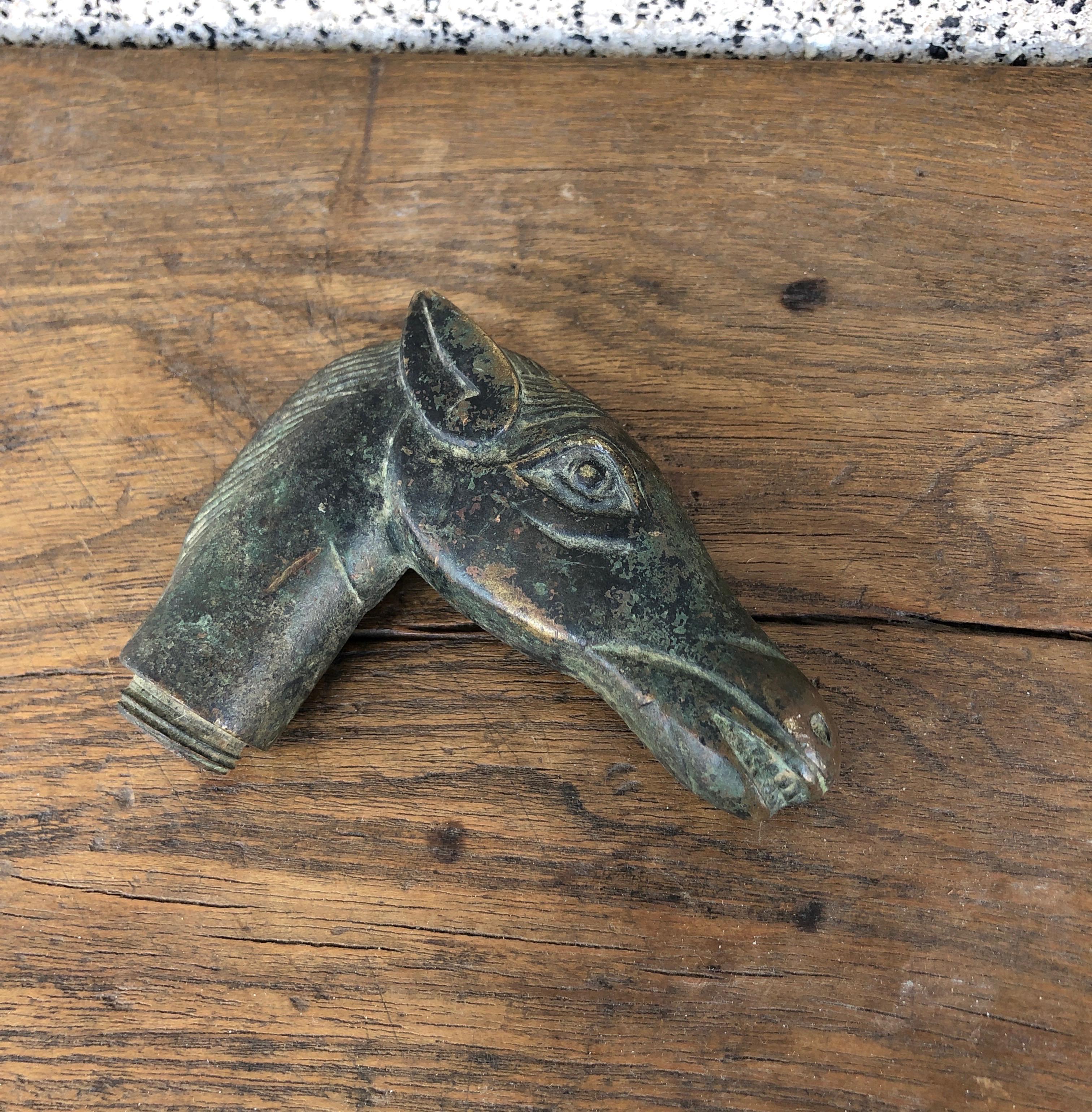 19th Century Bronze Horse Cane Handle For Sale 2