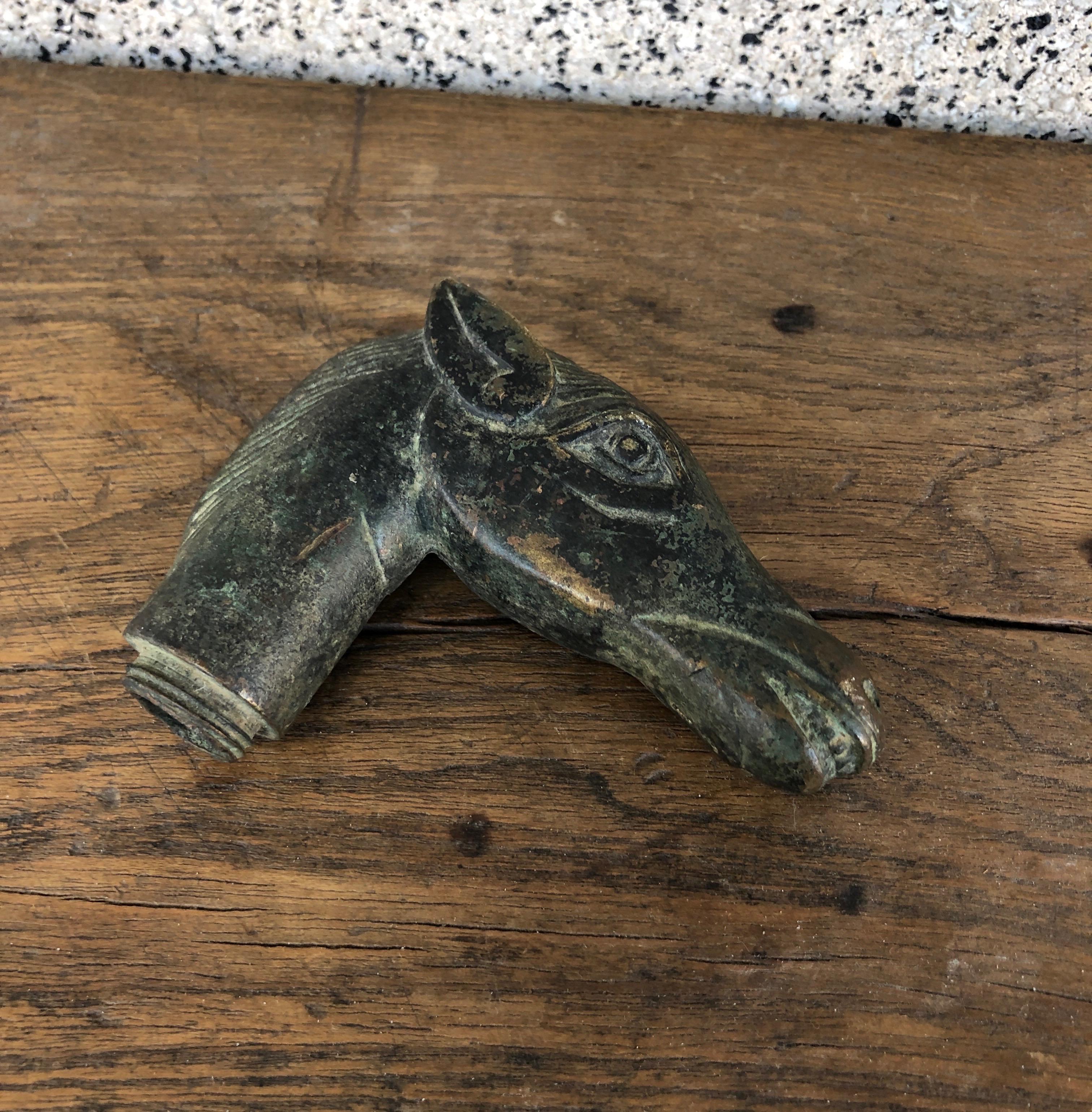 19th Century Bronze Horse Cane Handle For Sale 3