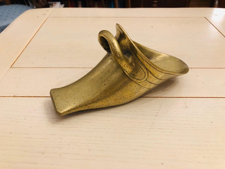 Ancienne Chaussure D'étrier Espagnole Ornée Laiton - 1800 - Unique 11.5 Pouces