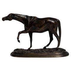 19th Century Bronze Horse Sculpture - French Figurative Antique Art