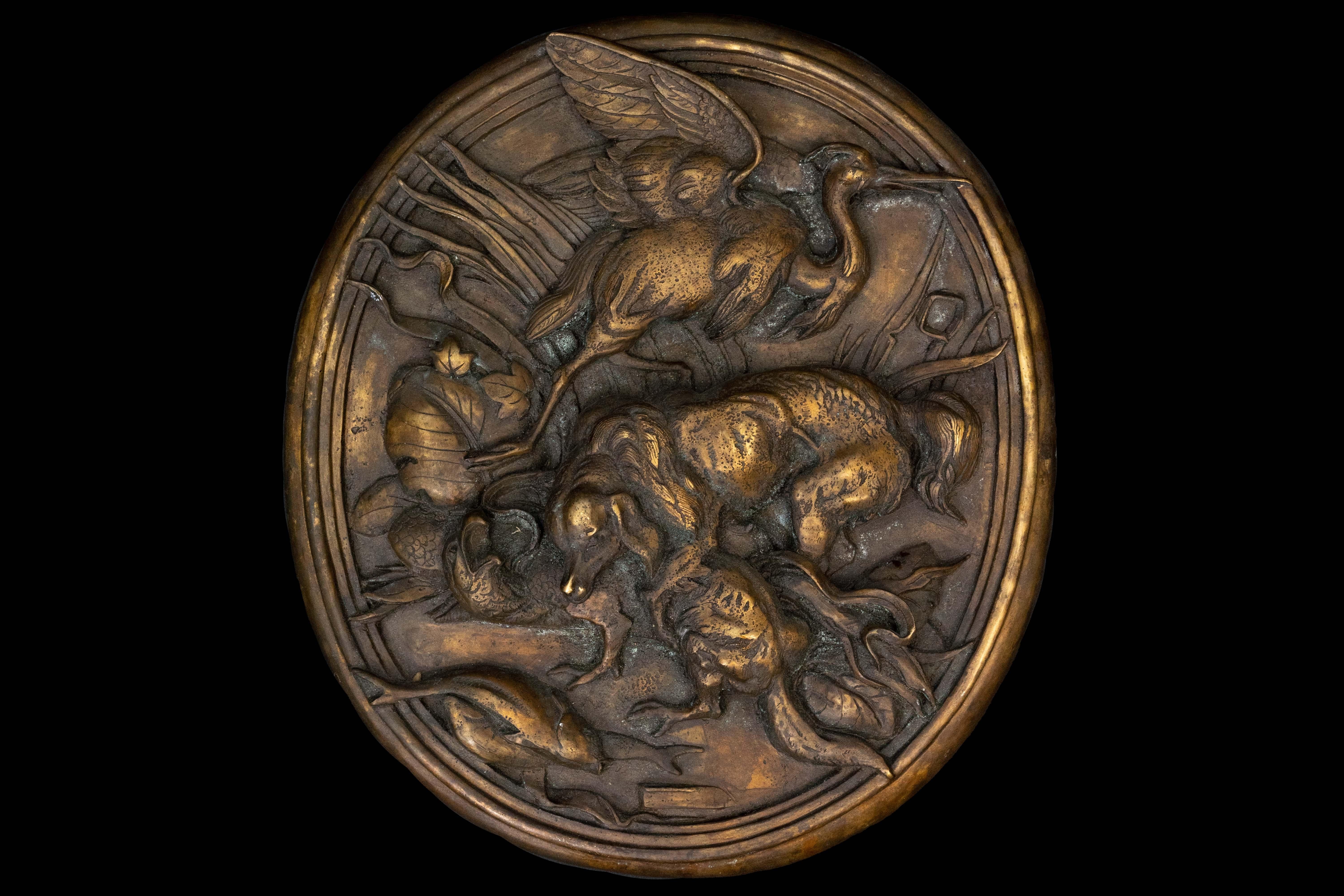 19th century bronze hunting plaque

Measures approximately: 16