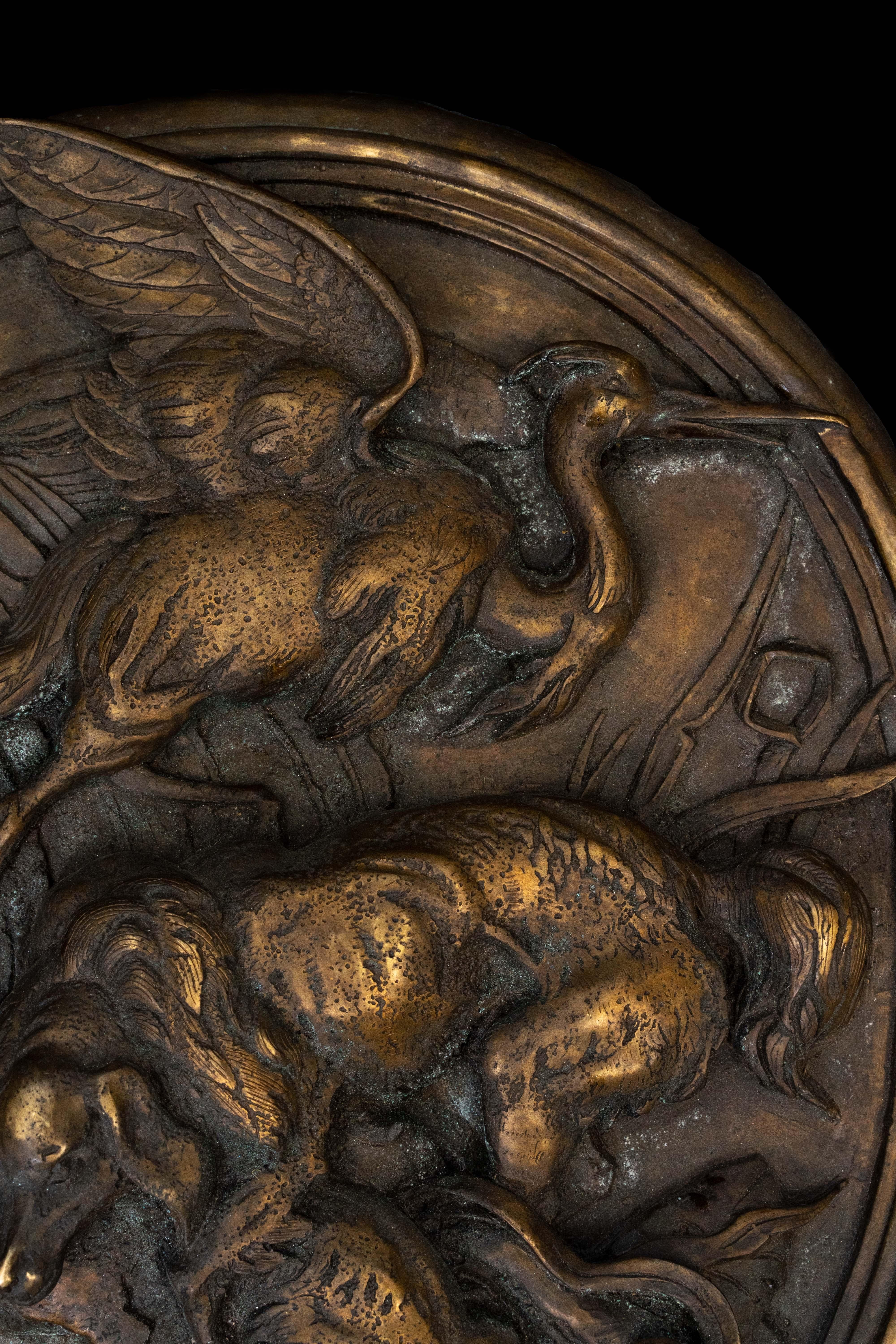 Jagdplakette aus Bronze des 19. Jahrhunderts im Angebot 1