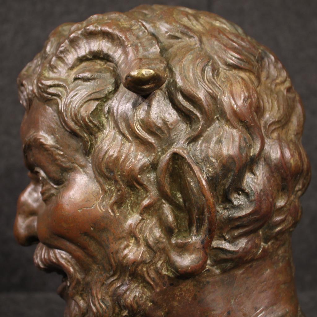 19th Century Bronze Italian Sculpture Faun Head, 1860 6