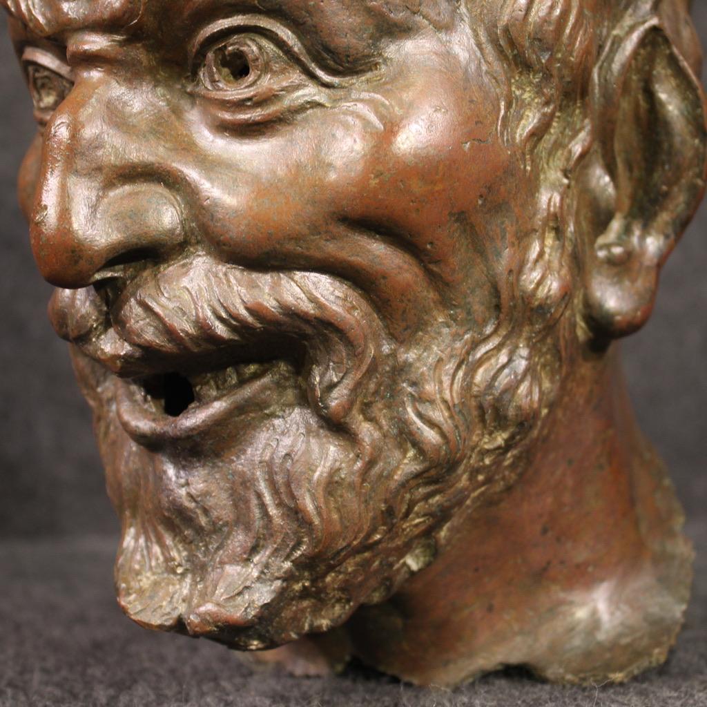 19th Century Bronze Italian Sculpture Faun Head, 1860 7