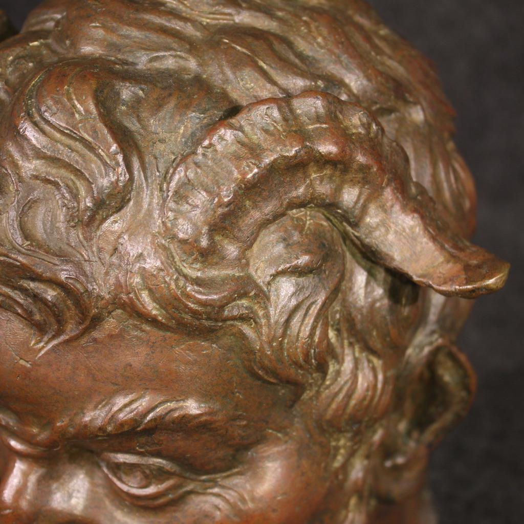 19th Century Bronze Italian Sculpture Faun Head, 1860 8