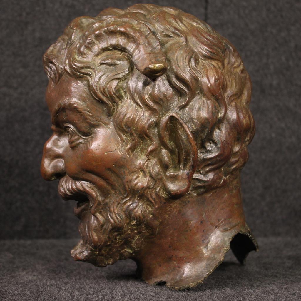 Mid-19th Century 19th Century Bronze Italian Sculpture Faun Head, 1860