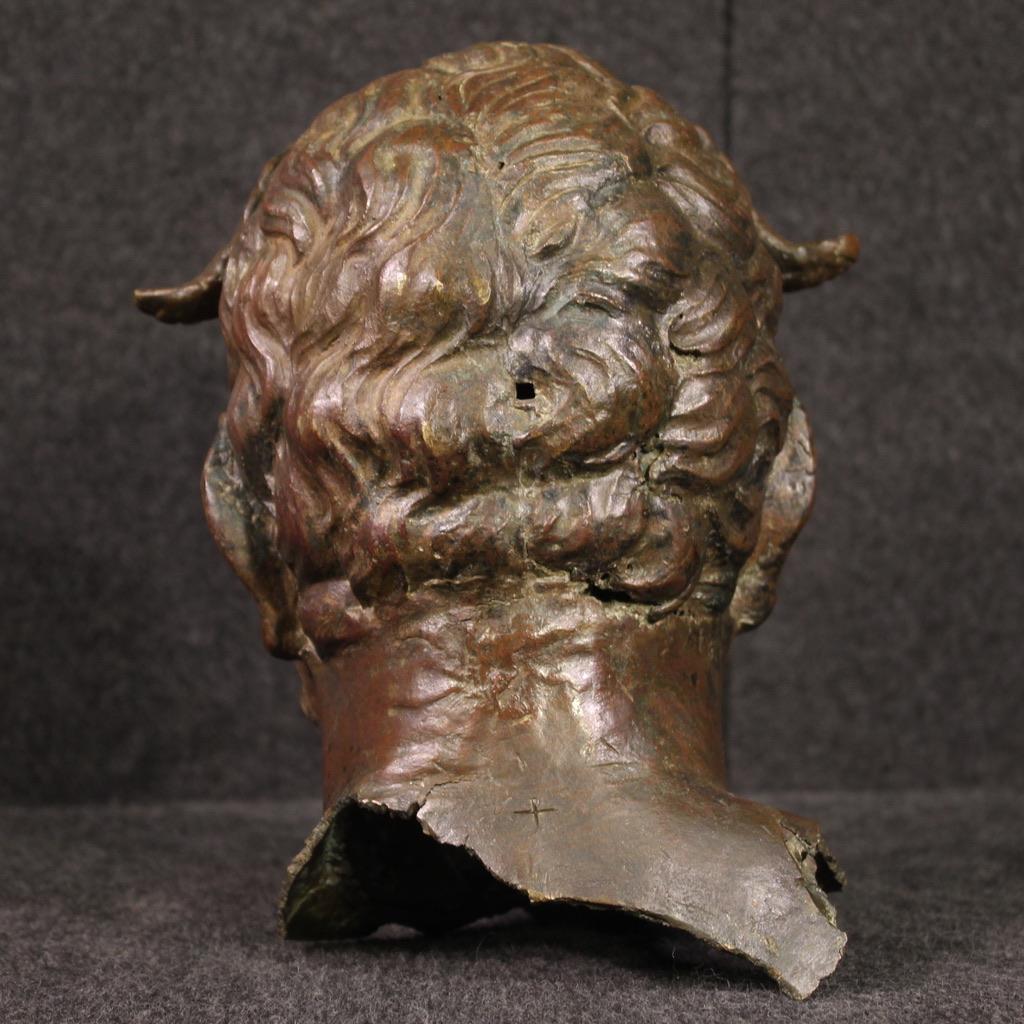 19th Century Bronze Italian Sculpture Faun Head, 1860 1